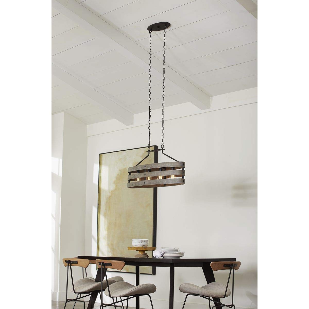 Gulliver Collection 4-Light Coastal Linear Chandelier Light Graphite