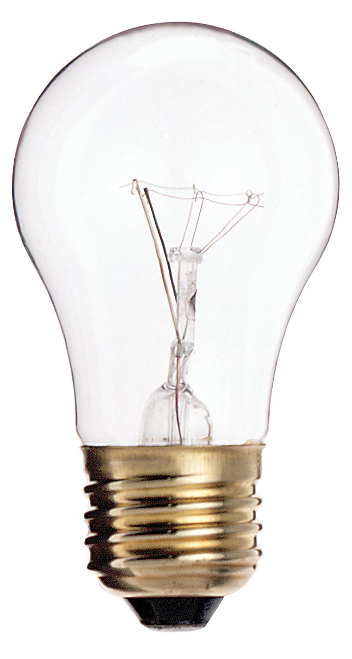 Satco S3810 A15 Light Bulb, 40W Medium Base, Clear Glass, Pack Of 1, 130V