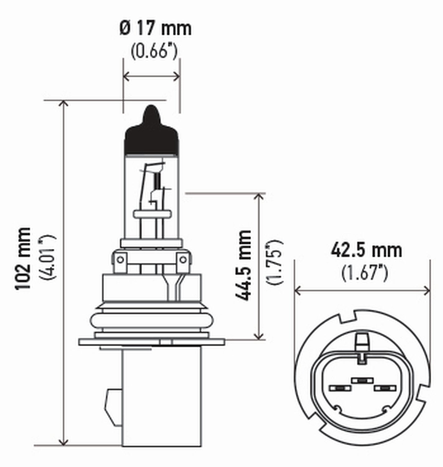 Hella 9007Sb Halogen Bulb, 12V 65/55W, Standard Size, Single Blister Packaging