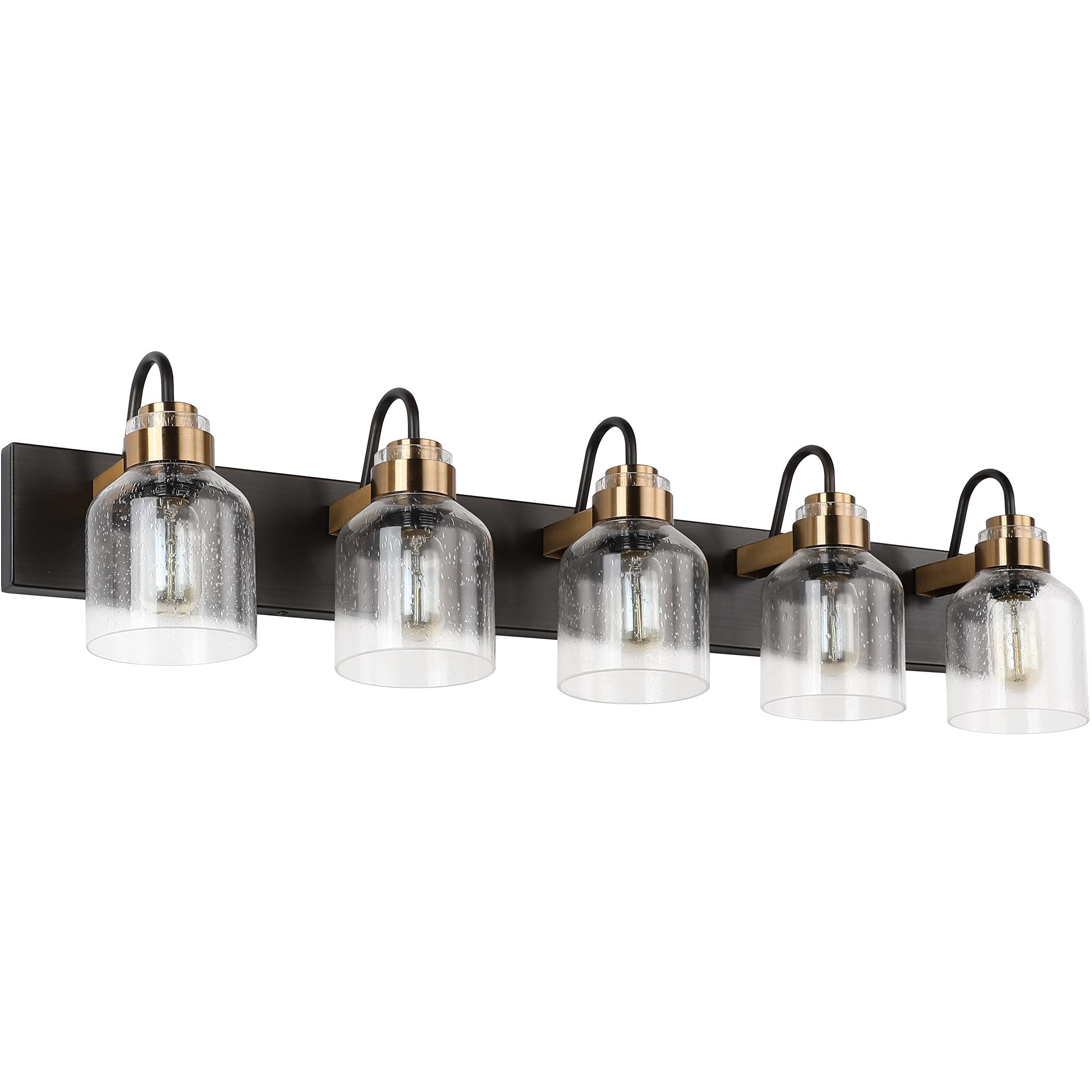 PRESDE Vintage Bathroom Vanity Light Fixture 5-Light Oil Rubbed Bronze Glass
