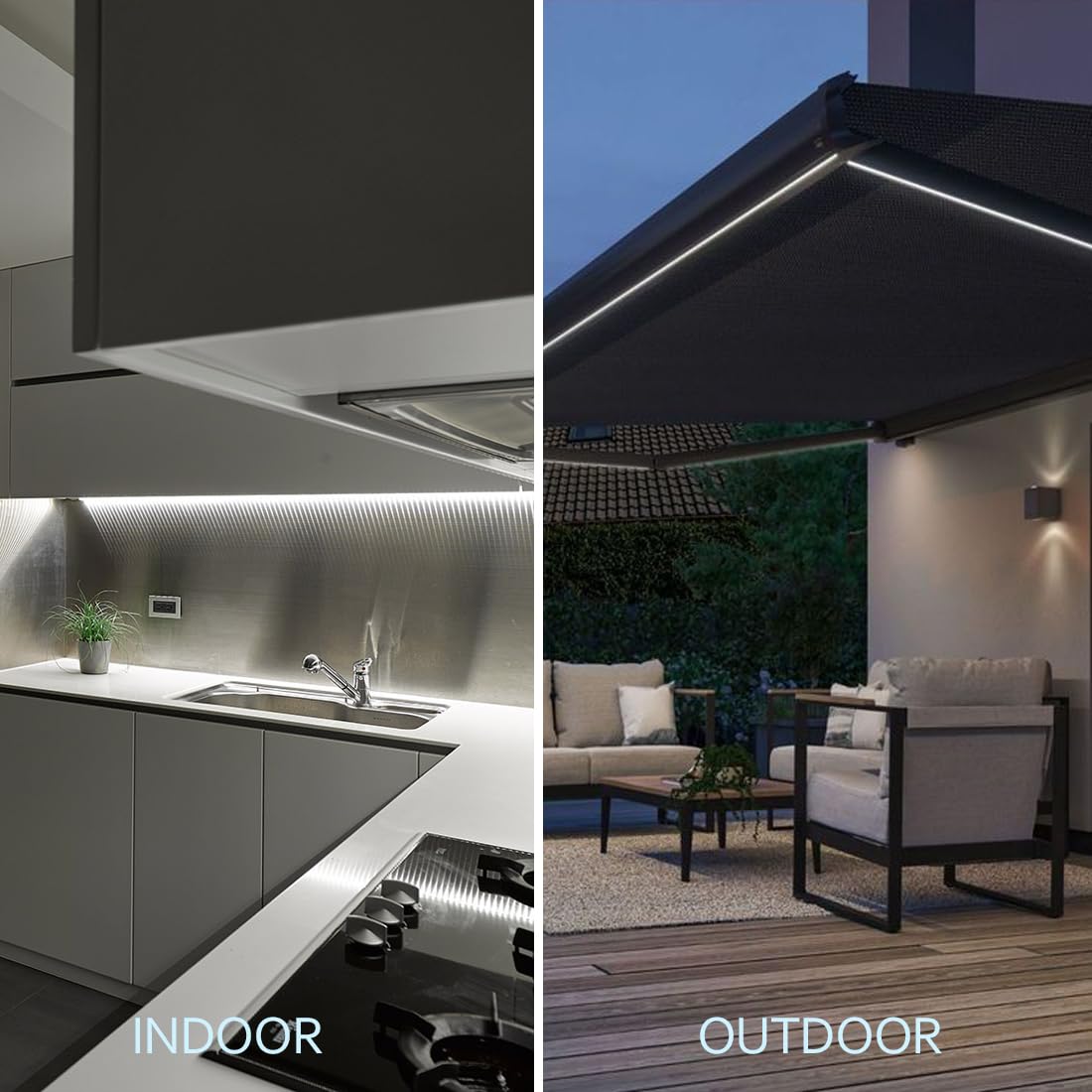 FOEERS 10ft LED Rope Lights, 108 Flexible Cool White Tube Lights for Bedroom, Garden, Patio, Christmas Decoration