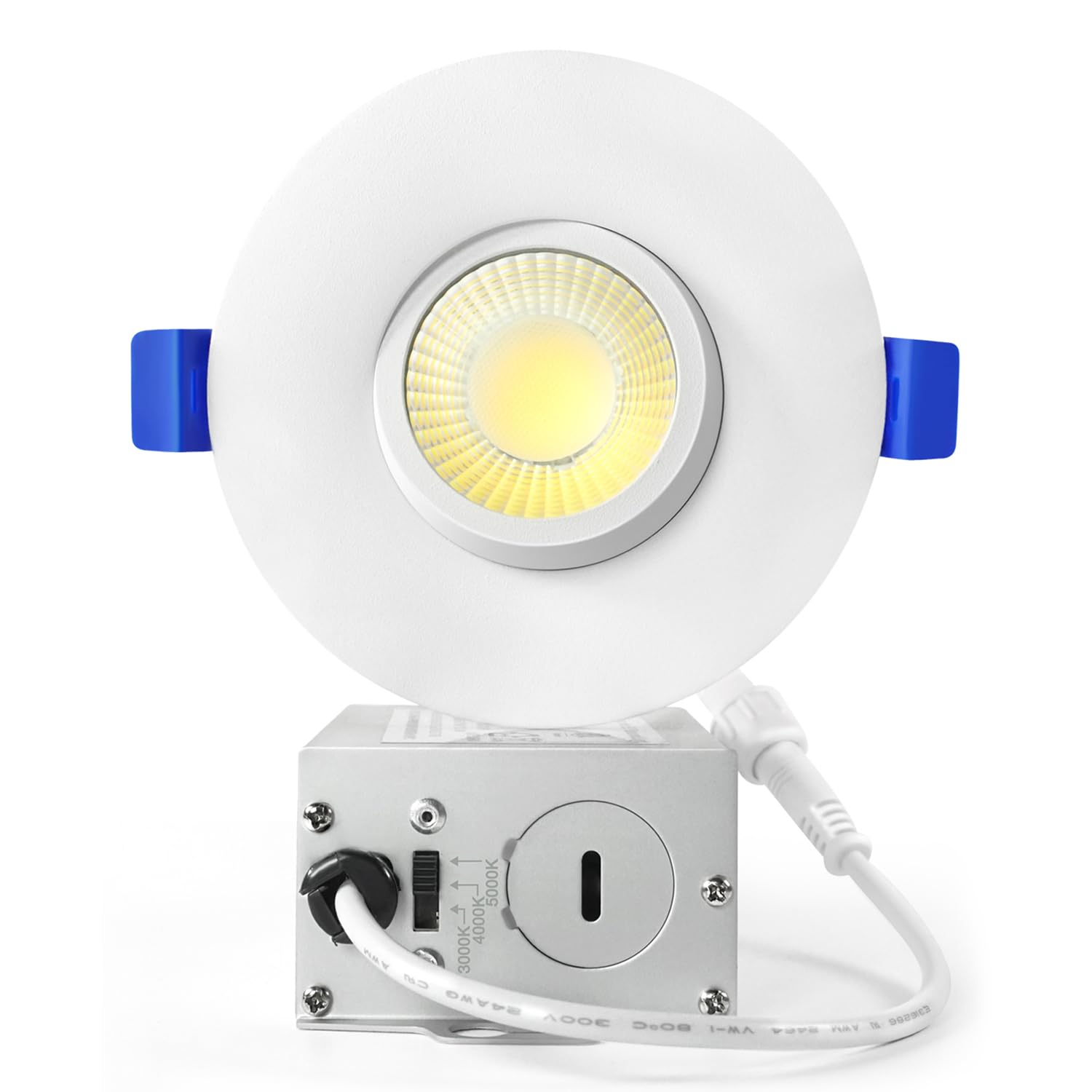 3 Inch Gimbal Led Recessed Lights, Waterproof recessed Lights for Shower with Junction Box 10W, Recessed Ceiling LED Lights Dimm
