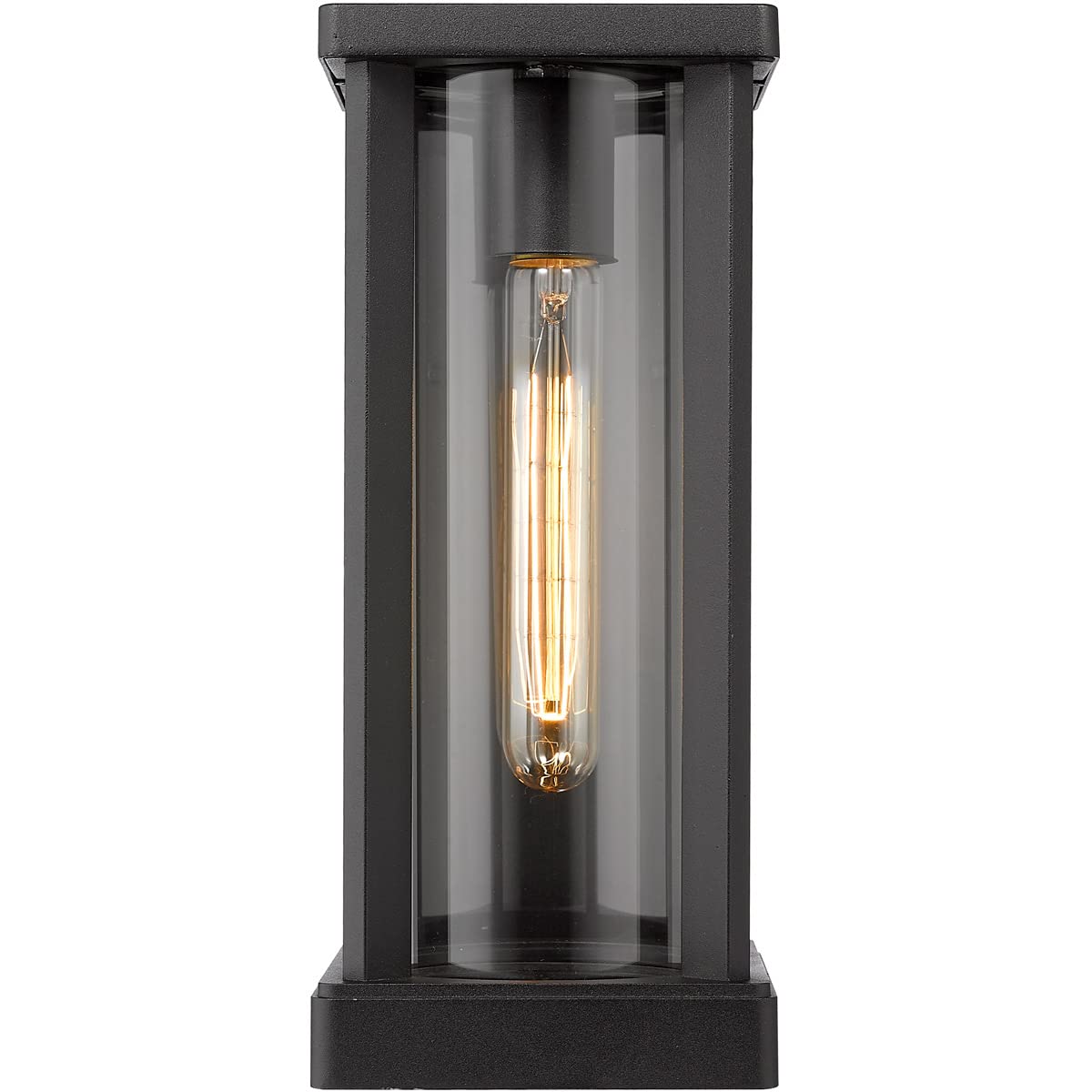 Z-Lite Outdoor Wall Sconce 1 Light Black Glass Model 586S-BK 12.5x7x5.25