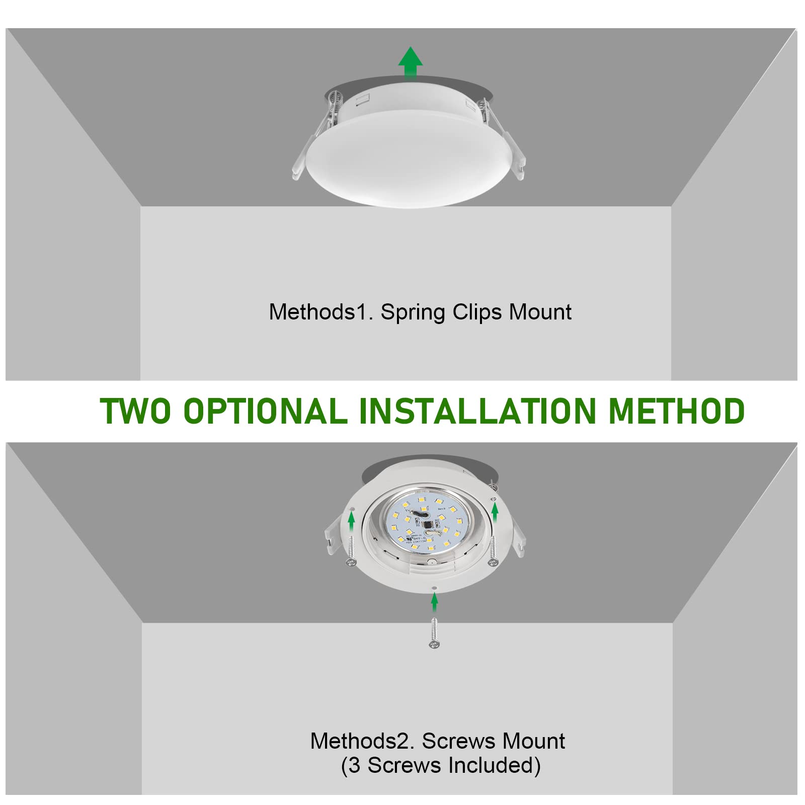 KICORED LED RV Recessed Ceiling Light, Warm White, 4.5 Inch, Model 9602-04, Pack of 6, Glass, Interior Lighting for RV/Boat/