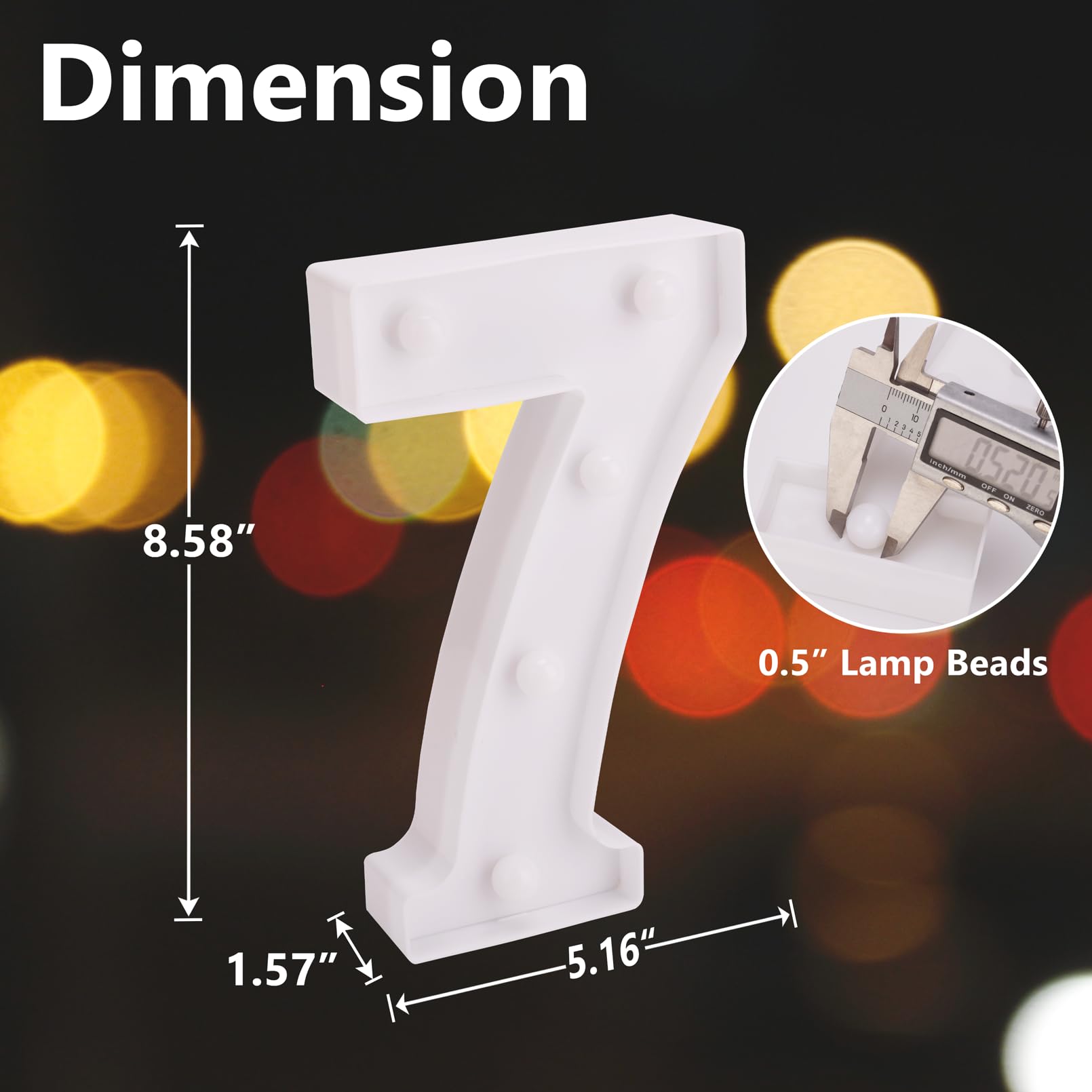 Tronsboo Led Marquee Sign Light Up Letters, Alphabet Light Up Letters Sign, Battery Powered Led Letter Lights For Night Light, Wedding, Birthday, Party, Christmas Or Home Decor (Number 7)