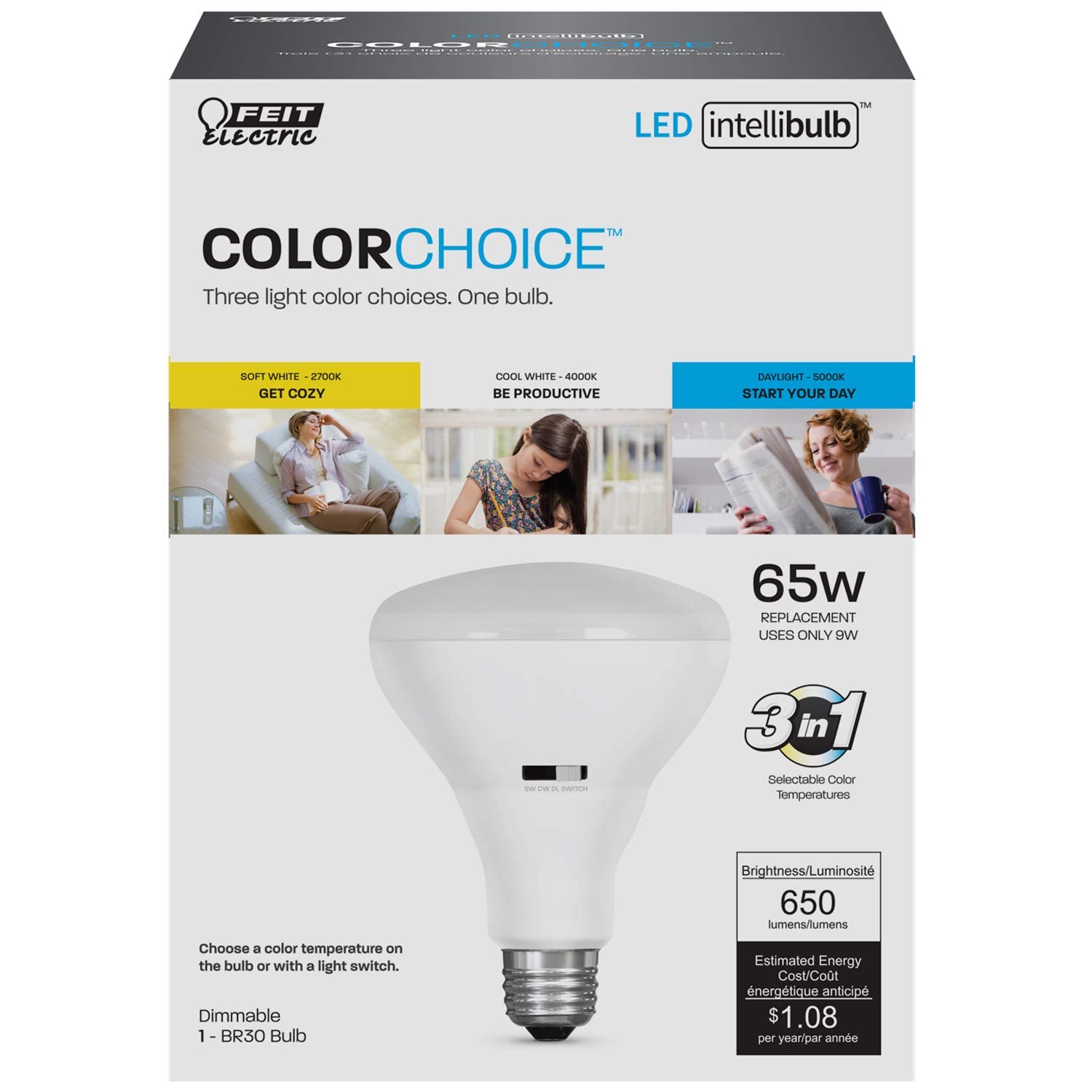 Feit Electric LED BR30 Light Bulb 60W Equivalent Copper Finish