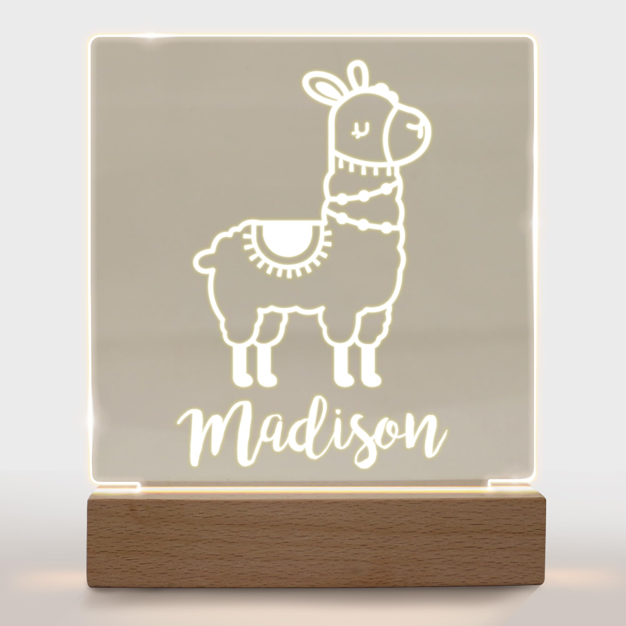 Personalized Night Light For Kids Girls Boys Customized Gifts For Baby Nursery Bedroom Decor Llama