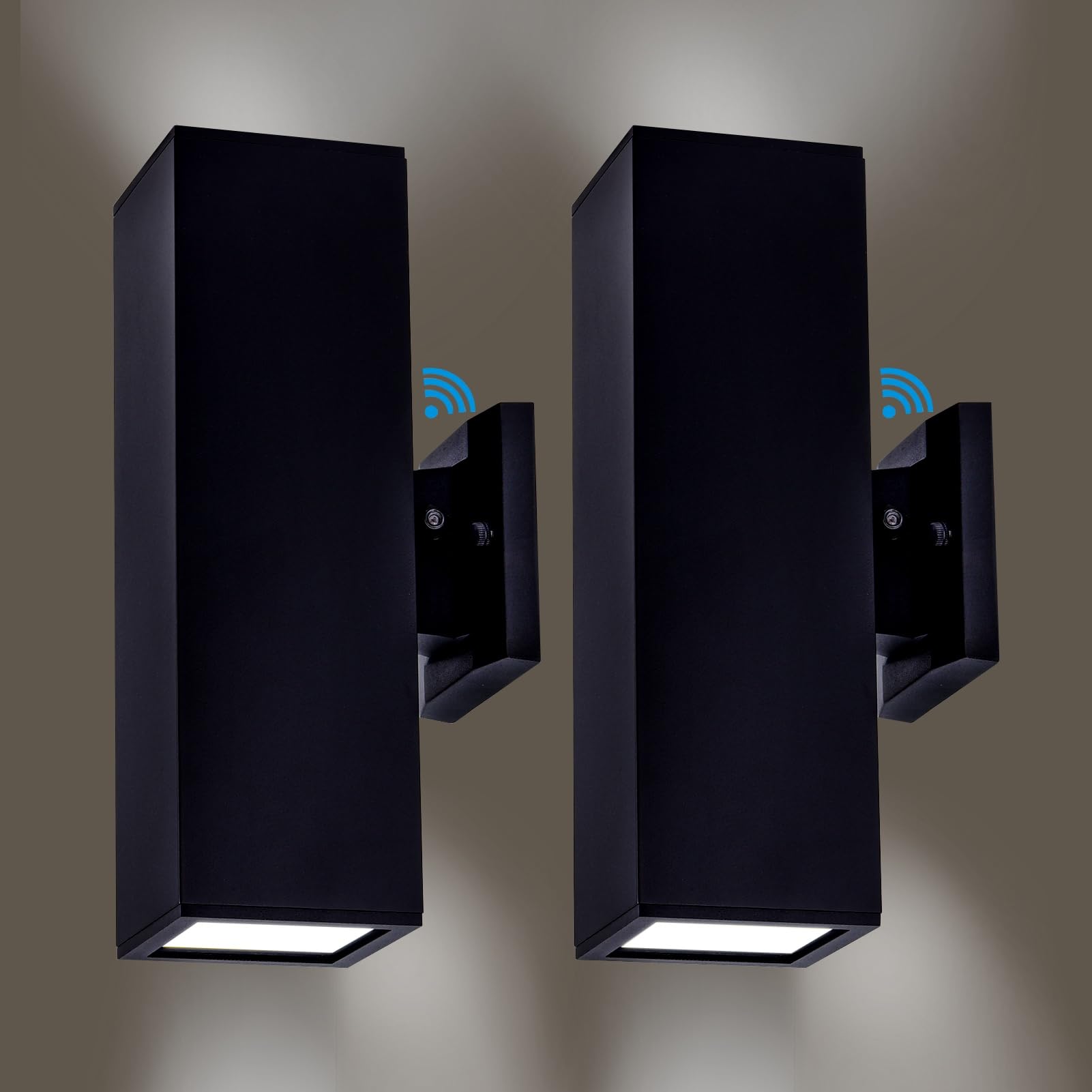TC Logo Dusk to Dawn Outdoor Light - 2-Pack Up and Down Outdoor Wall Lights for House with 2 Light - Exterior Lighting Fixtures 