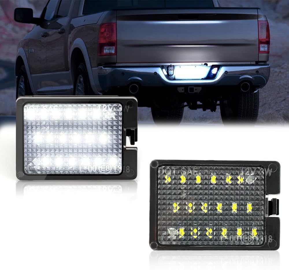 OTnhaee LED License Plate Light Assembly for Dodge Durango 2014-2020, 6500K Bright White, Direct Fit Replacement (2PCs)