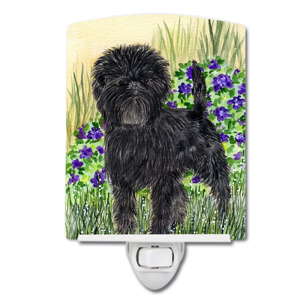 Caroline'S Treasures Ss8151Cnl Affenpinscher Ceramic Night Light Compact, Ul-Certified, Ideal For Bedroom, Bathroom, Nursery, Hallway, Kitchen, 6X4X3, Multicolor