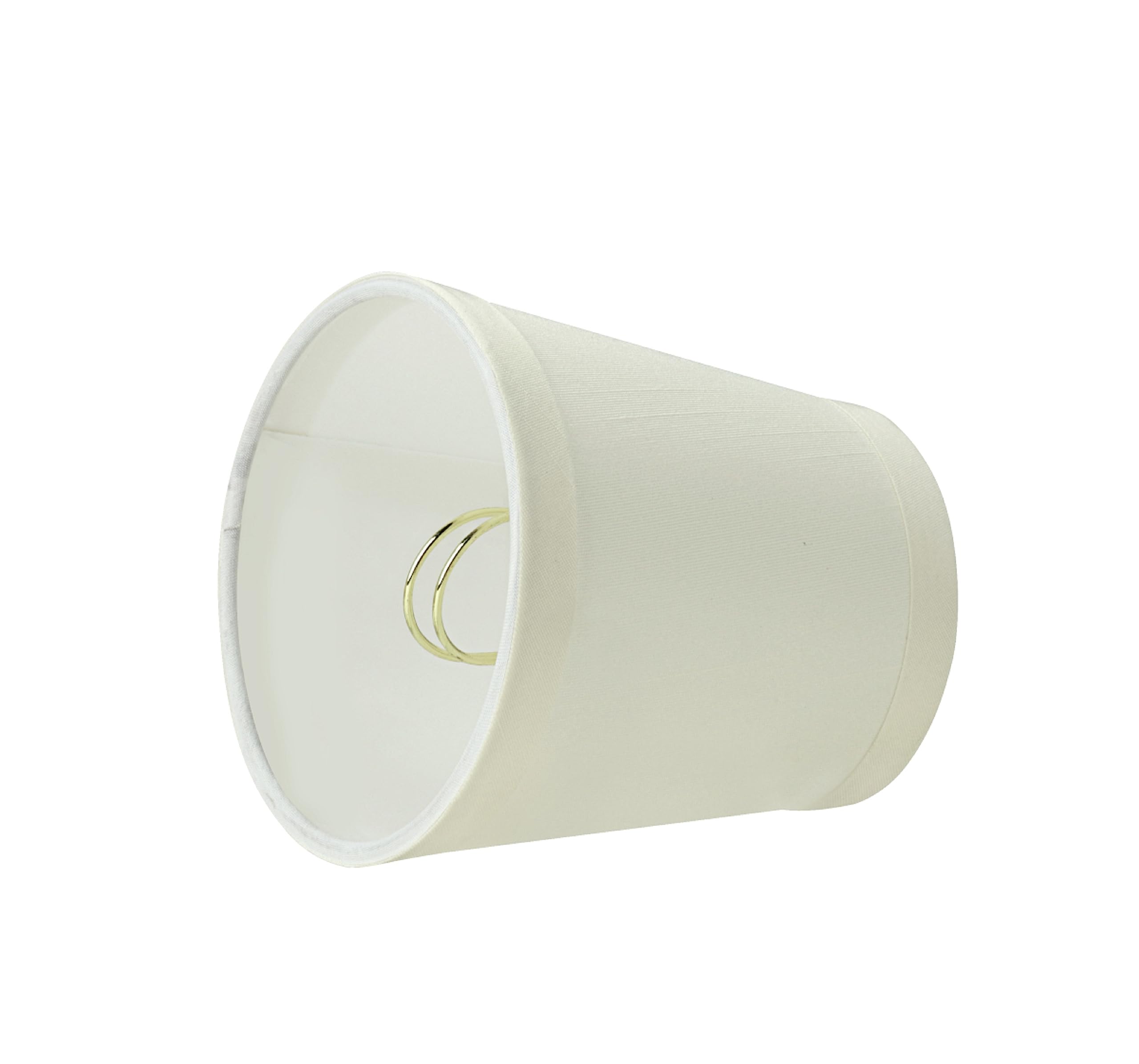 Aspen Creative 32717-6 Small Hardback Empire Shape Chandelier Clip-On Lamp Shade Set (6 Pack), Transitional Design In Off White, 4&quot; Bottom Width (3&quot; X 4&quot; X 4&quot;)