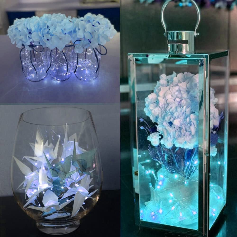 SOCO 16 Pack LED Fairy Lights - 10FT 30LED Copper Wire, IP65 Waterproof, Battery Operated, Blue, Model 2032 T07
