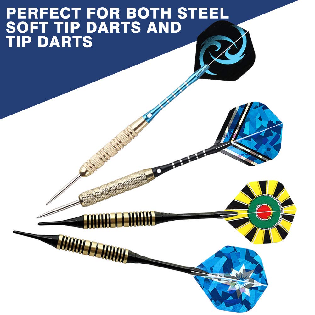 Tezoro Standard Dart Flights sets 30 sets 90 pcs Durable Replacement Dart Accessories Parts Supplies, Rich Variety of Designs Ta