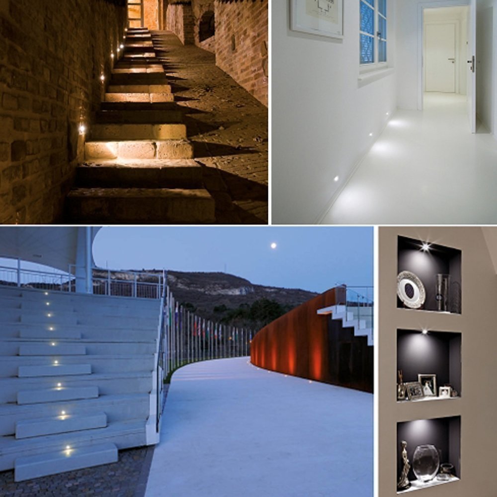 Aiboo Linkable Led Under Cabinet Lighting 12V Recessed Mini Downlights Spotlights Dimmable With Remote Control & Etl Listed Wall Plug For Cupboard Accent Lighting(Warm White,12 Lights)