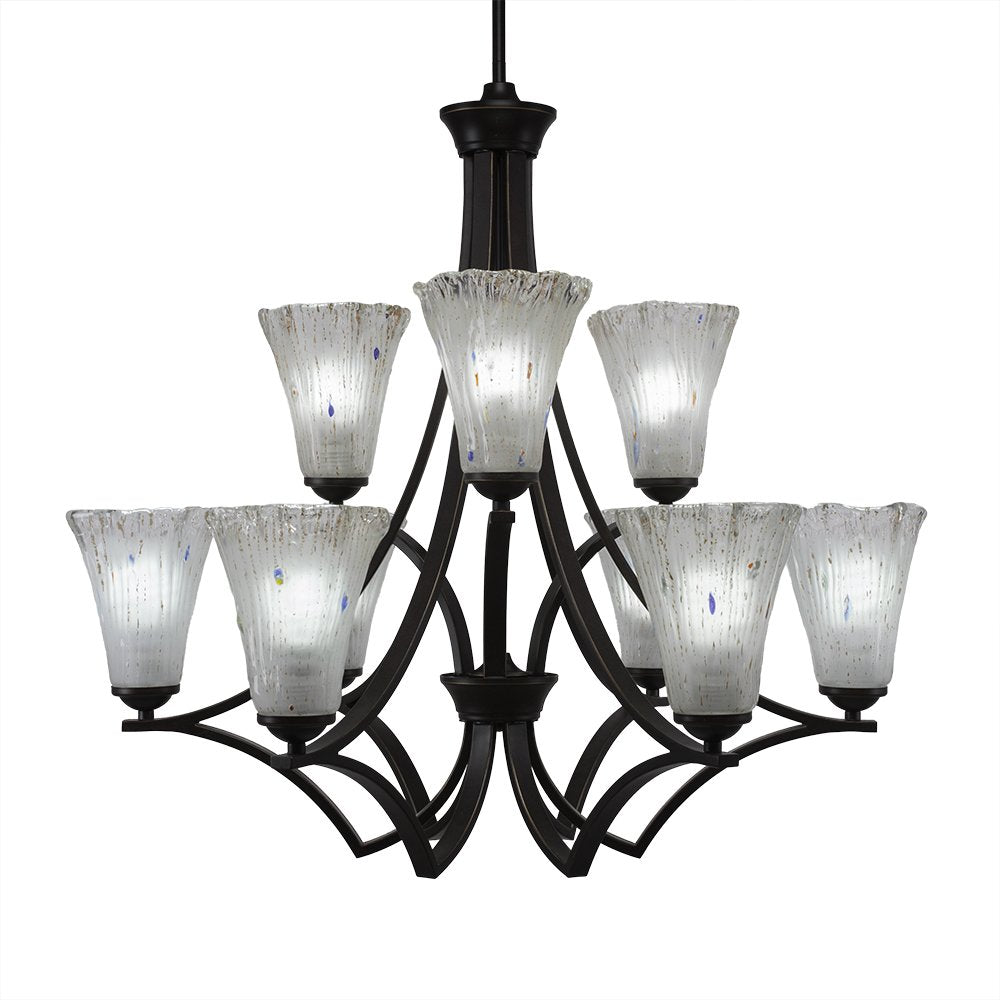 Toltec Lighting Zilo 9 Light Chandelier in Dark Granite (569-DG-721)