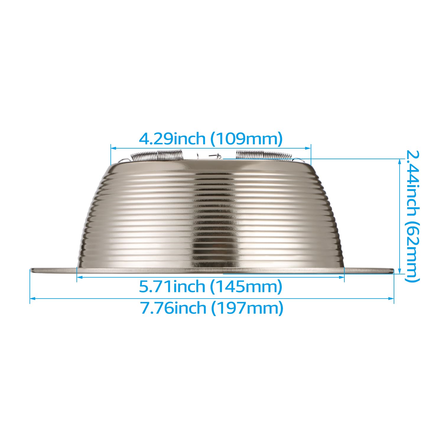 Torchstar 6 Inch Stylish Decor Recessed Can Light Trim, Step Baffle With Detachable Ring, Full Metal, For 6 Inch Recessed Can, Fit Halo/Juno Remodel Recessed Housing, Satin Nickel, Pack Of 6