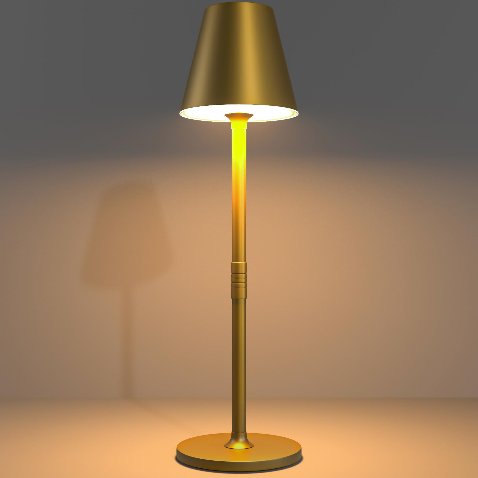 Timjorman LED CordlessTable Lamp,4000mAh Rechargeable Battery Desk lamp,3 Level Brightness Portable Night Light, Minimalist Desi