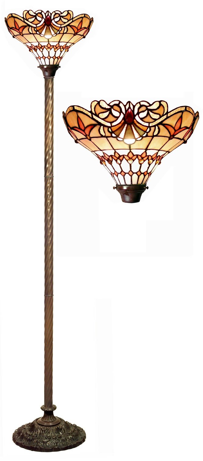 Tiffany-style Barouque Torchiere