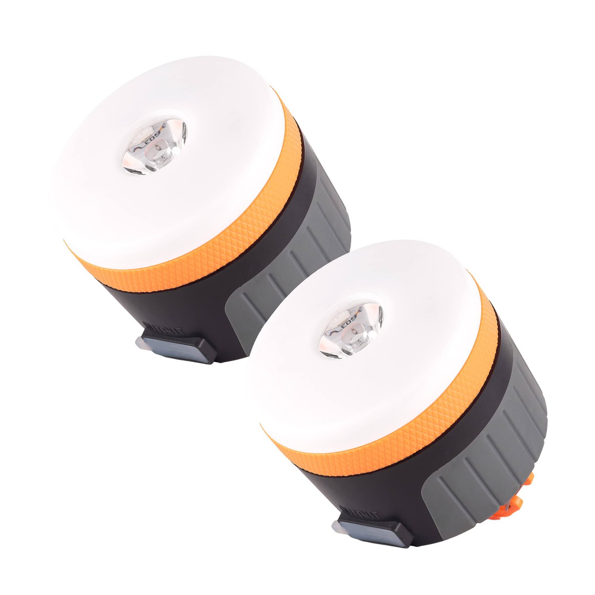 LIT-PaTH LED Camping Light Lantern, 4400 mAh, Rechargeable, 2-Pack, Large Orange, Model LT-CPL004L-OR-2PK