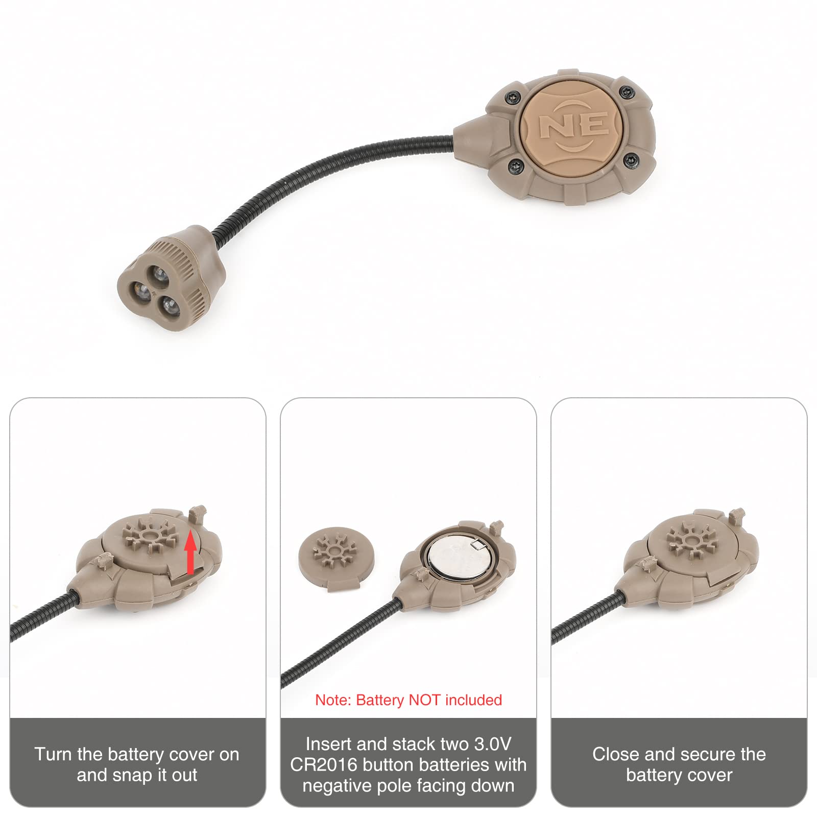 rdzzwxw Tactical Helmet Light with White Red IR LED Task Lamp, Military Helmet Accessories Mount for Mich Fast Helmet Molle Syst