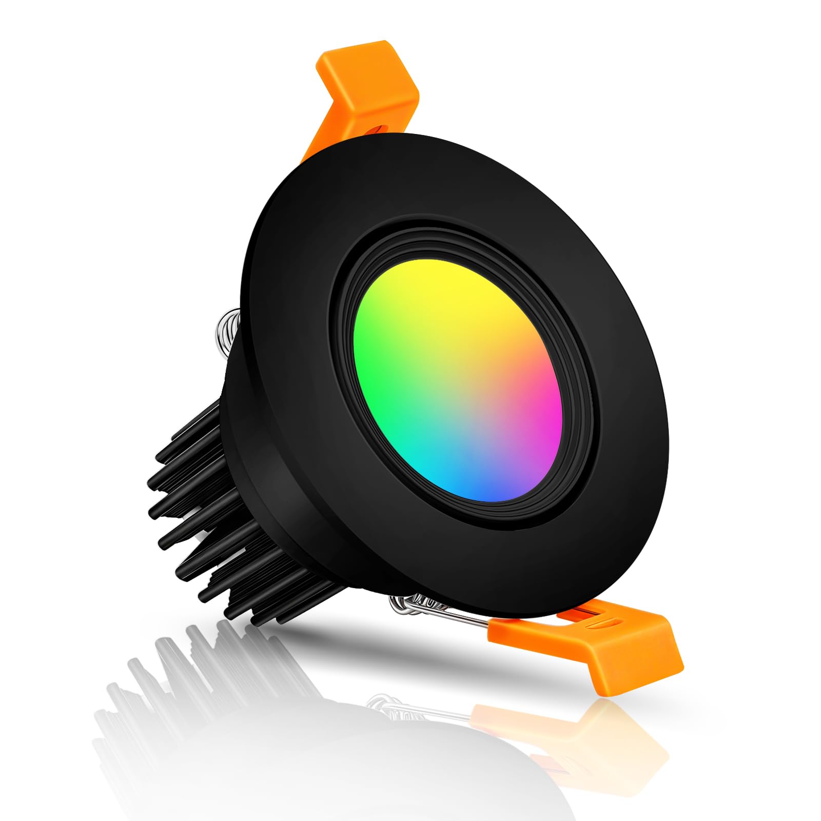 inShareplus Smart Recessed Lighting 2 Inch LED Downlight 5W 120V RGBCW Dimmable Black 1 Pack