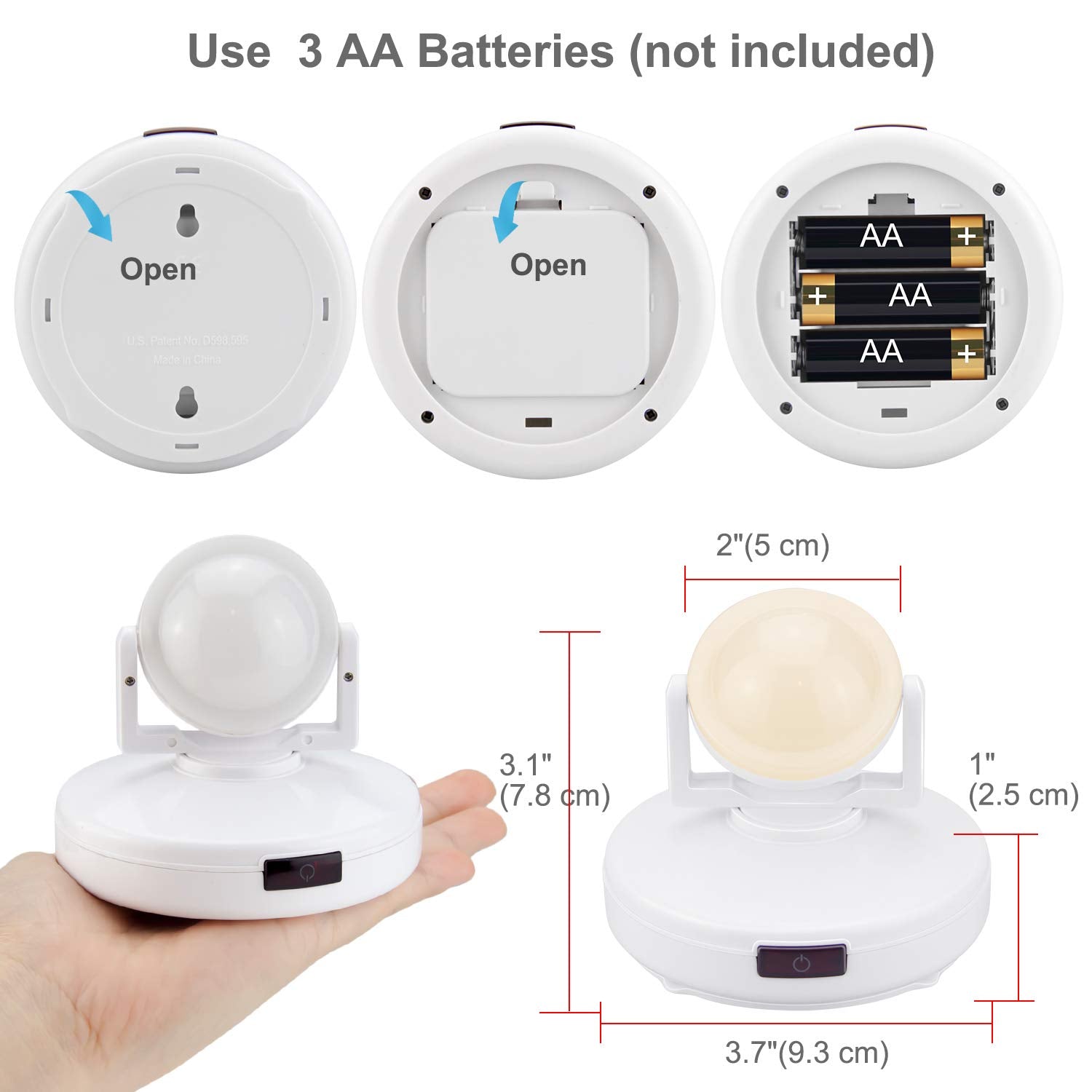 Luxsway Accent Spotlights Lights, Dimmable Puck Light, 12 Colors, 330° Rotatable Head, White Head, 2-Pack