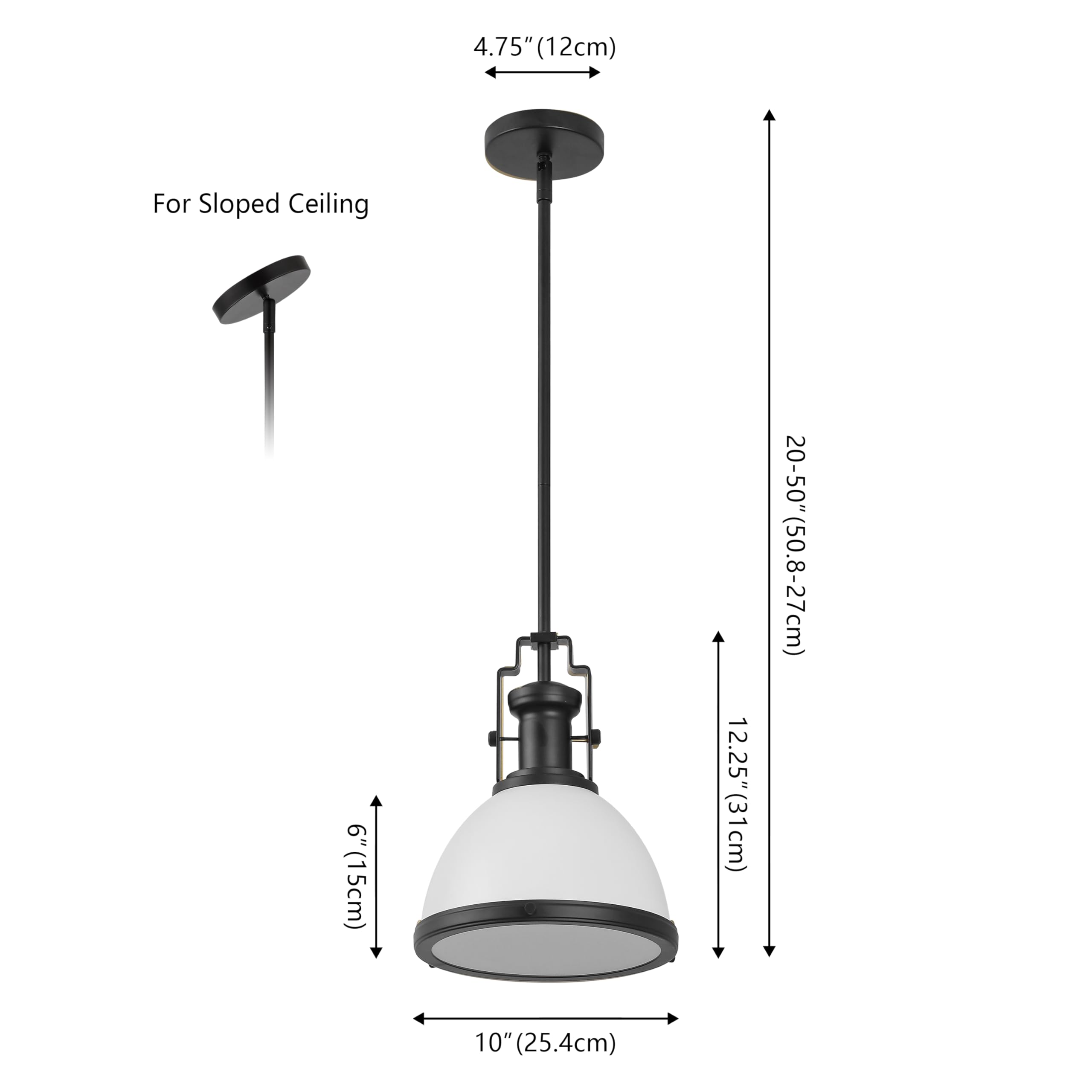 Jonathan Y Jyl9535E Homer 10'' 1-Light Modern Industrial Iron Led Dome Pendant, Bohemian, Classic, Cottage, Farmhouse, Industria