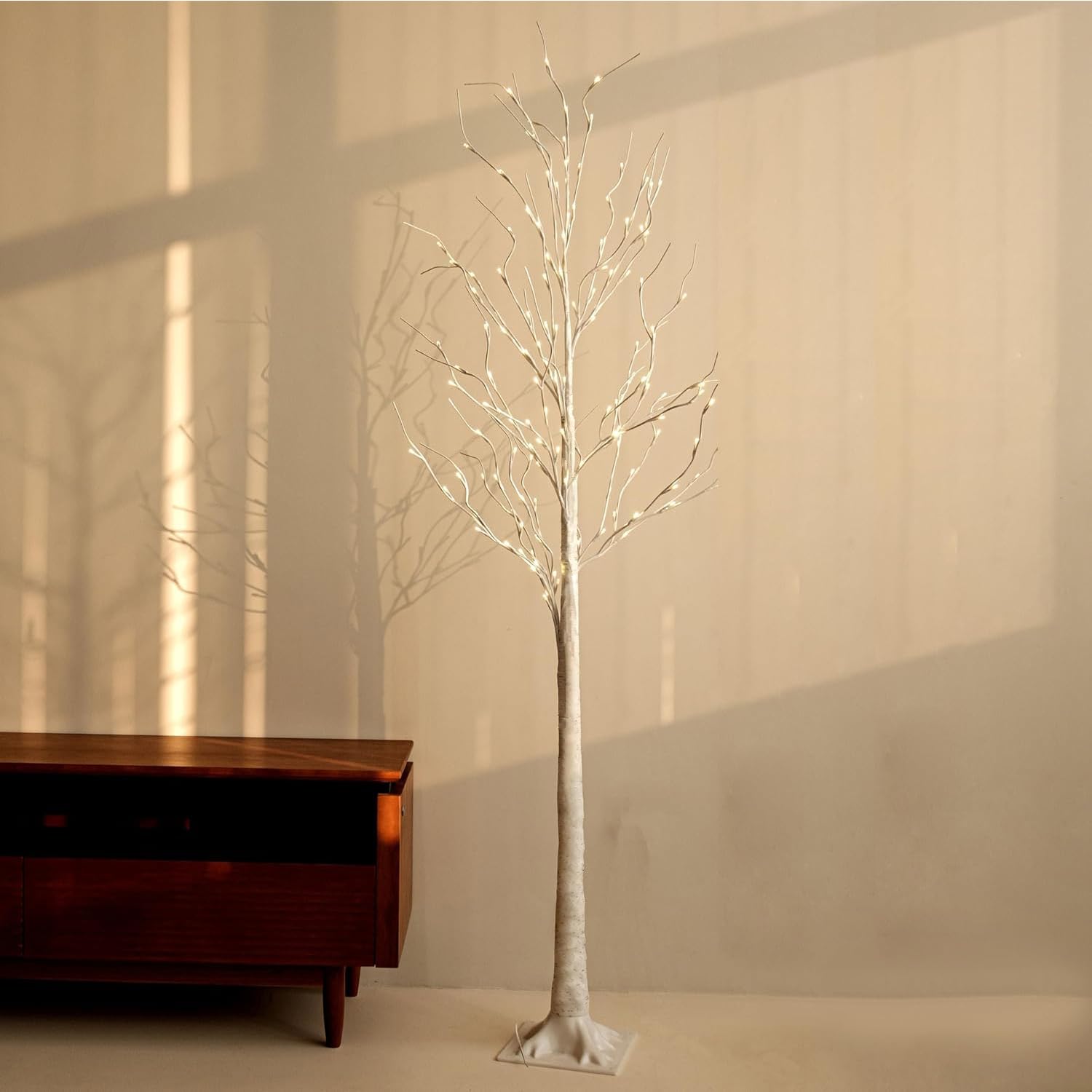 Nowsto Birch Tree Lights, Set Of 3 (4Ft, 6Ft, 8Ft), 440 Warm White Led Lights With Timer Function, Christmas Outdoor Decor For G