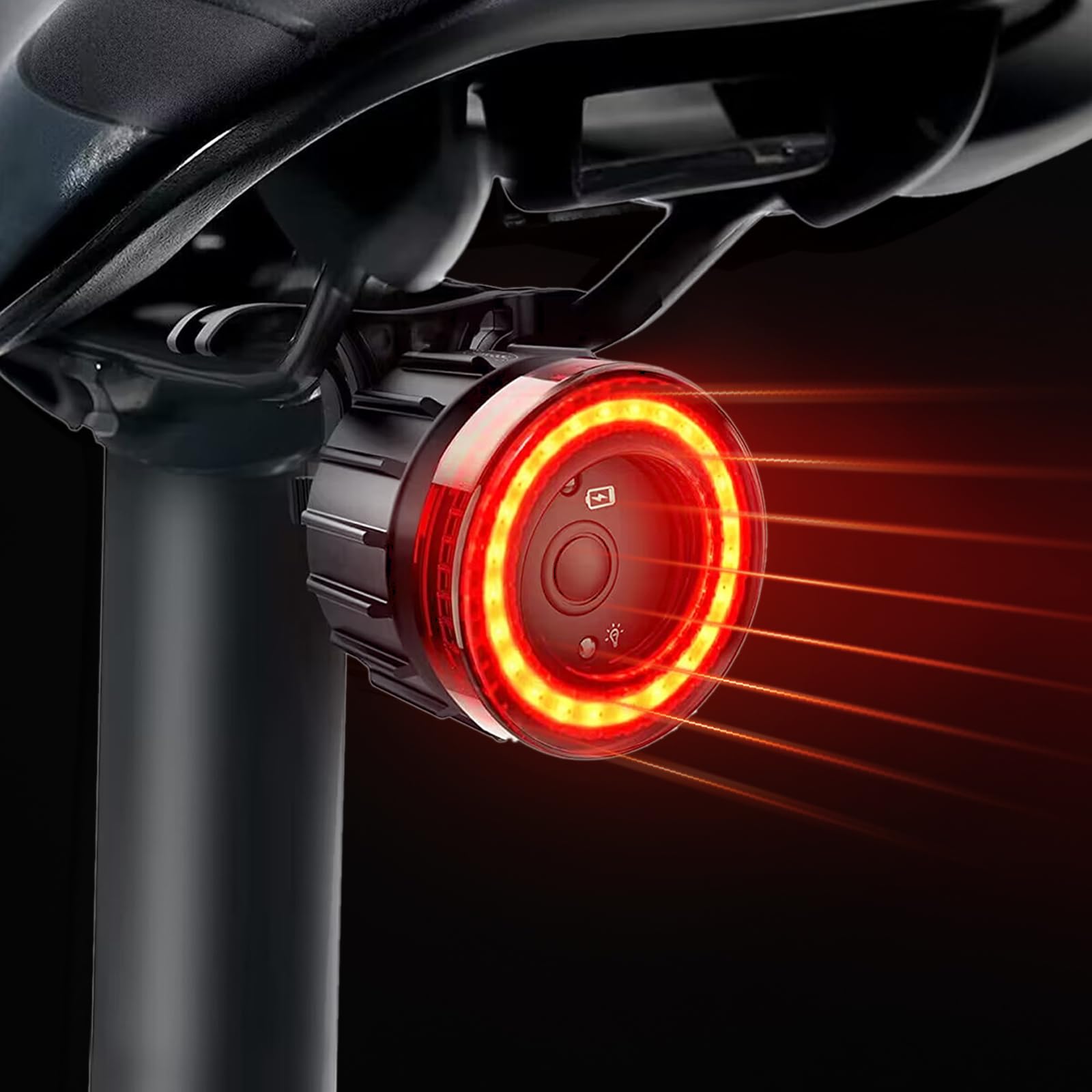 Bike Tail Light,Smart Bicycle Rear Light,USB-C Rechargable Bike Light with Brake Sensing Motion Sensing,Light Sensing Bump Sensi