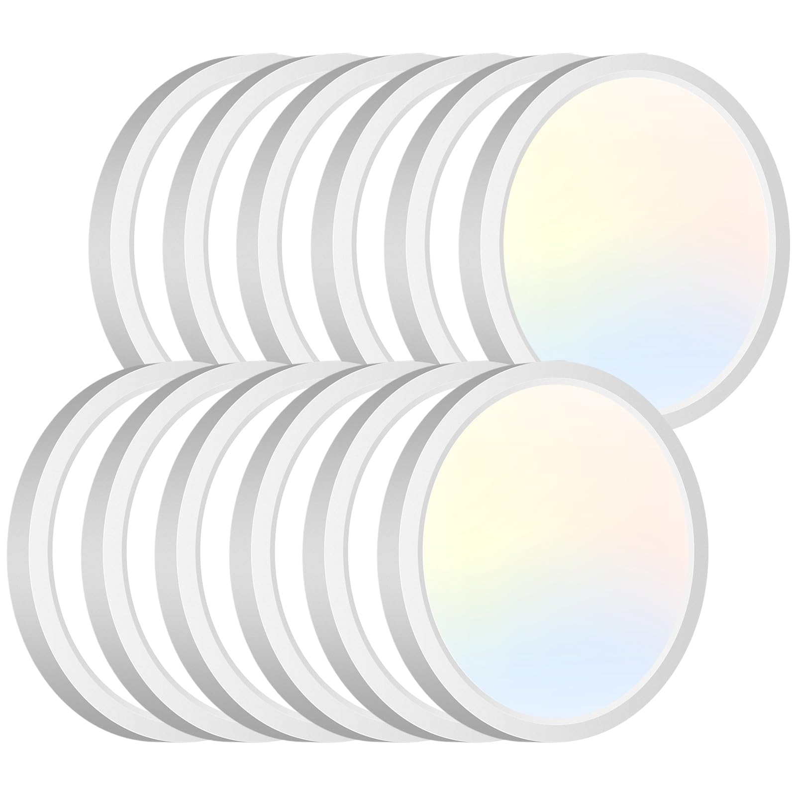 zemty 12Pack LED Ceiling Lights, 12W 1200lm, Adjustable 3000K-6500K, 6.5 Inch, White, Model CLS16A-12