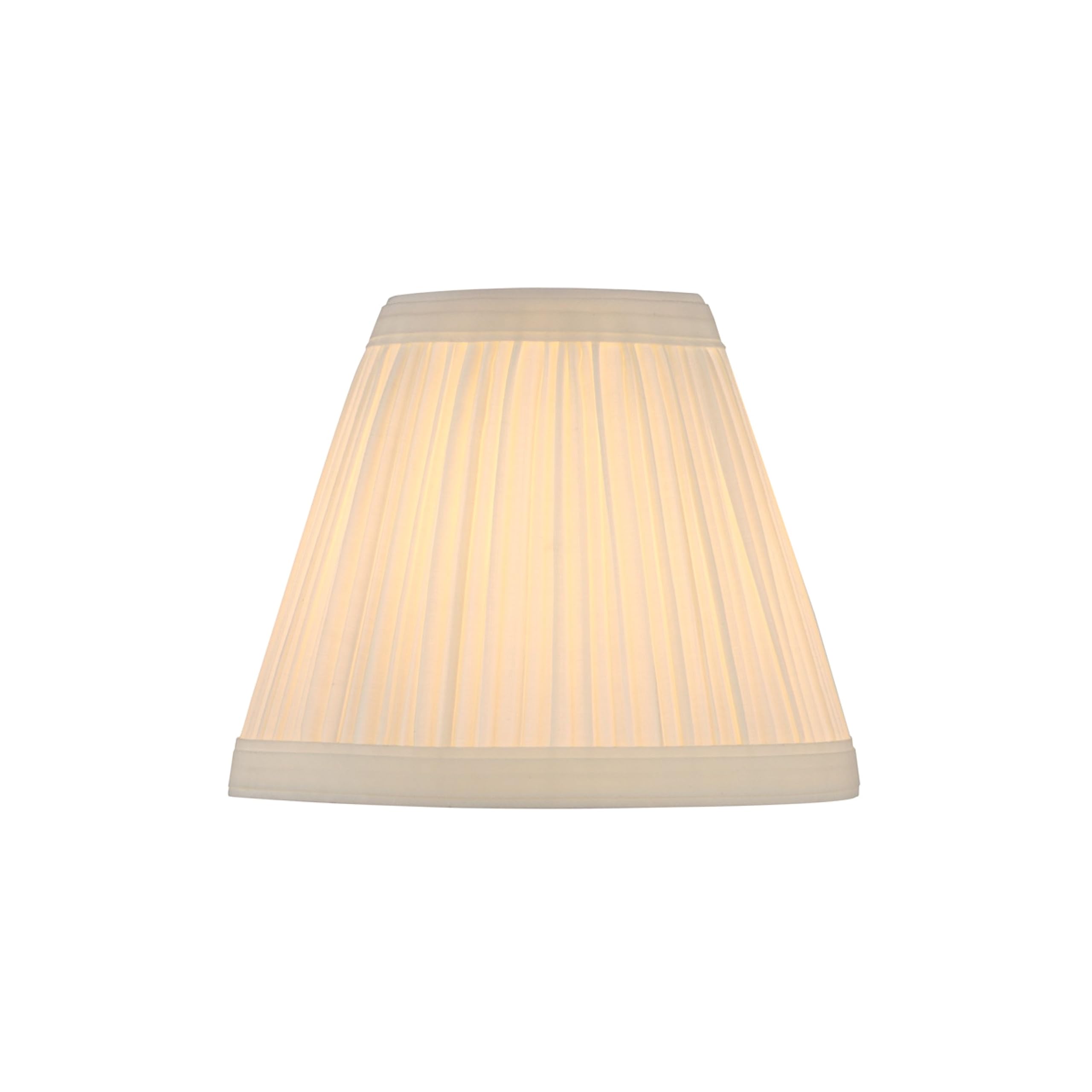 Aspen Creative 33121-6 Small Pleated Empire Shape Chandelier Clip-On Lamp Shade, Off White, 3'' Top X 6'' Bottom X 5'' Slant, 6