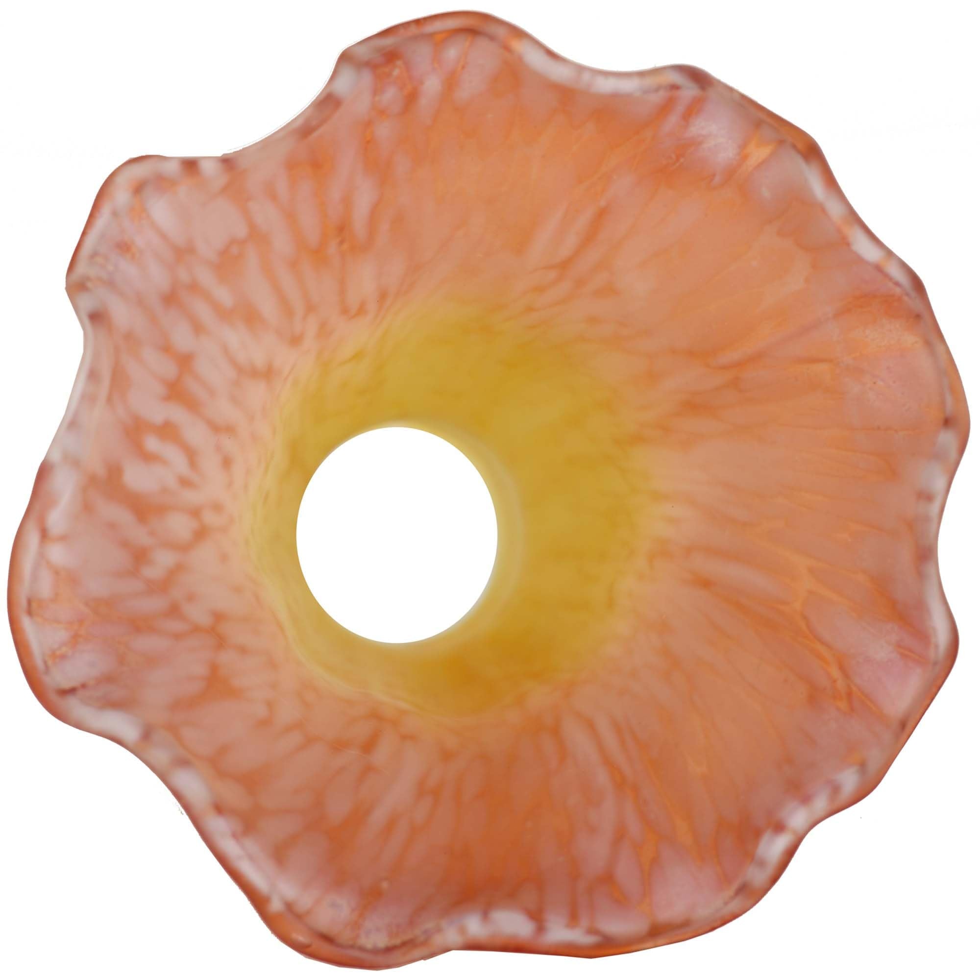 Bieye Ls11S Lily Flower Blown Glass Lampshade (Yellow Orange, Opening I.D. 0.87'' X O.D. 1'')