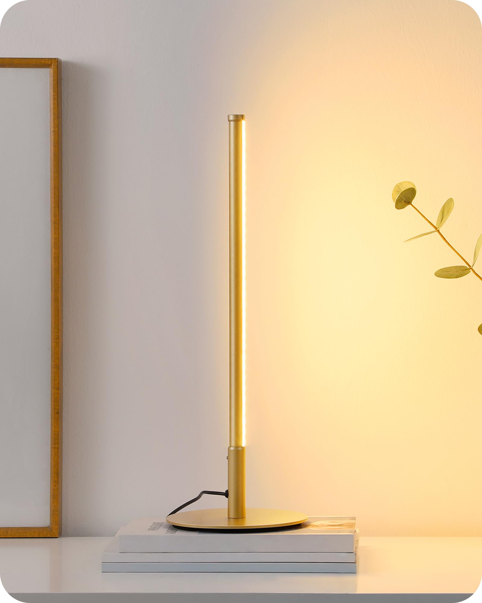 EDISHINE LED Table Lamp, Dimmable Bedside Lamp with 3 Colour Temperature, Touch Controller, Minimalist Lamp for Bedroom, Living 