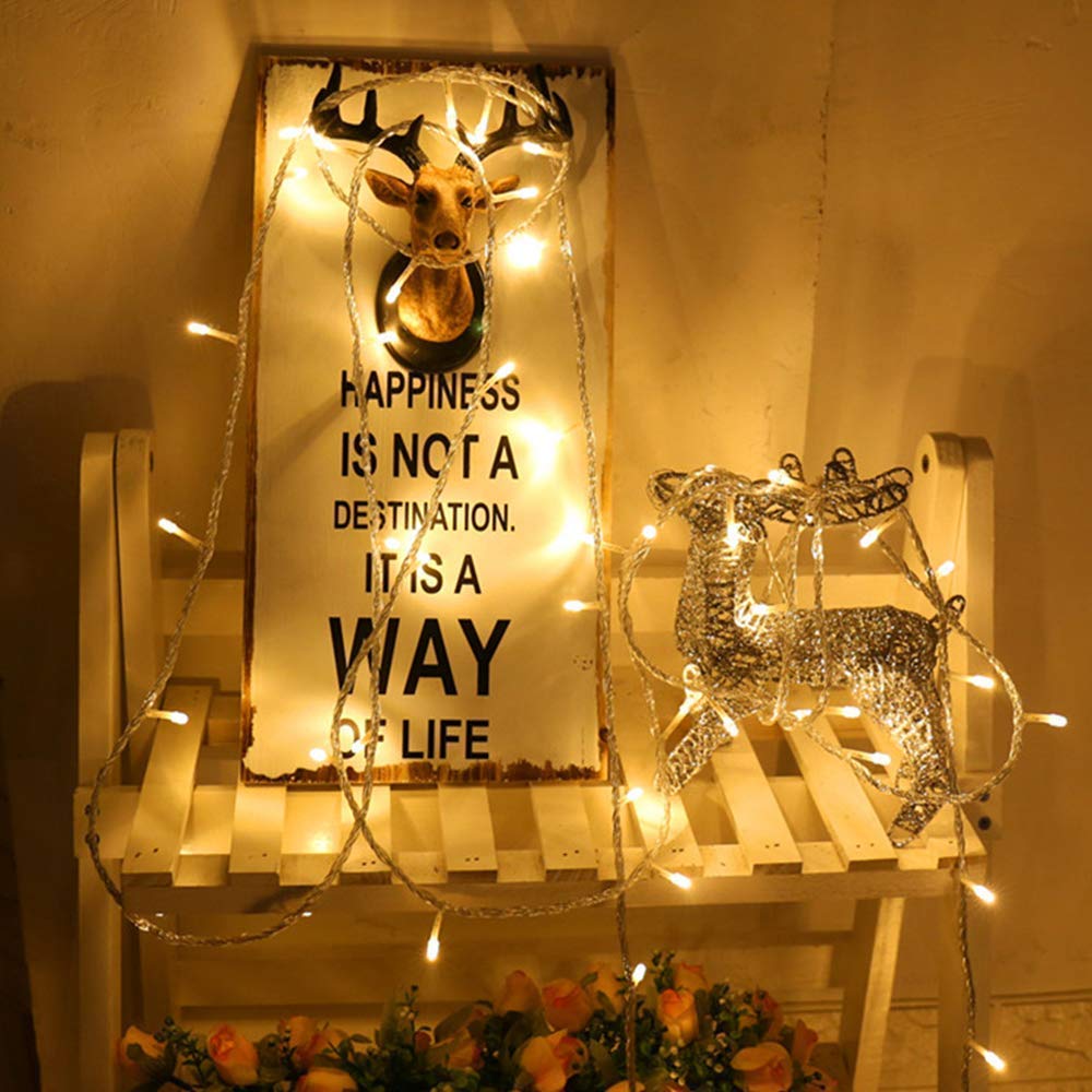 MYGOTO String Lights 165FT 500LED Warm White Twinkle Fairy Lights 8 Modes Plug-in for Indoor Outdoor Decoration