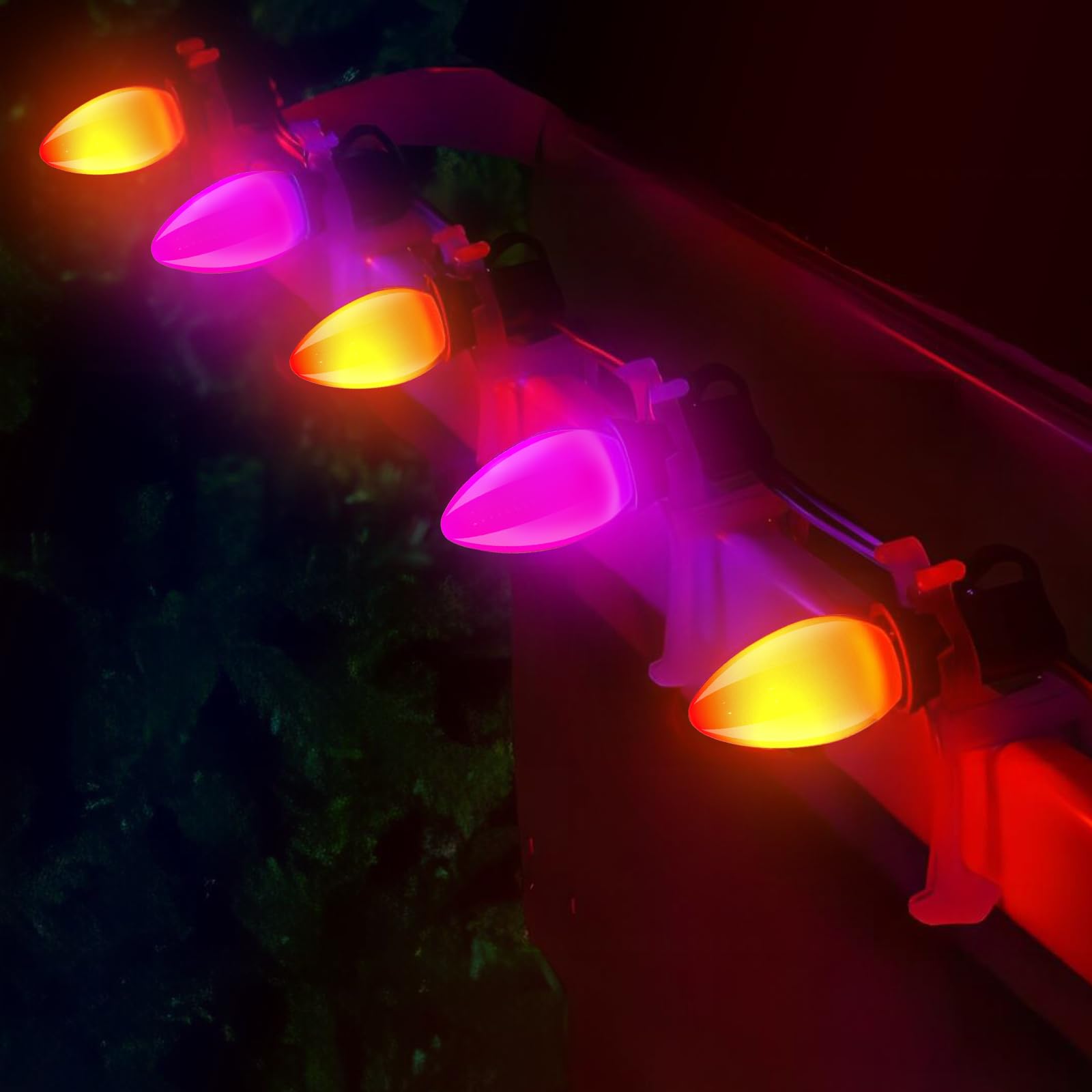 Konictom Mardi Gras String Lights, 25Ft Waterproof Led Purple, Green & Gold, 27 C7 Bulbs