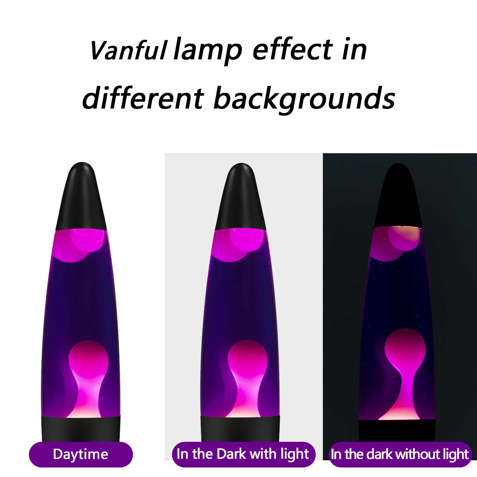 Vanful Liquid Motion Lamp, 13in Purple White Aluminum Nightlight for Home Decoration