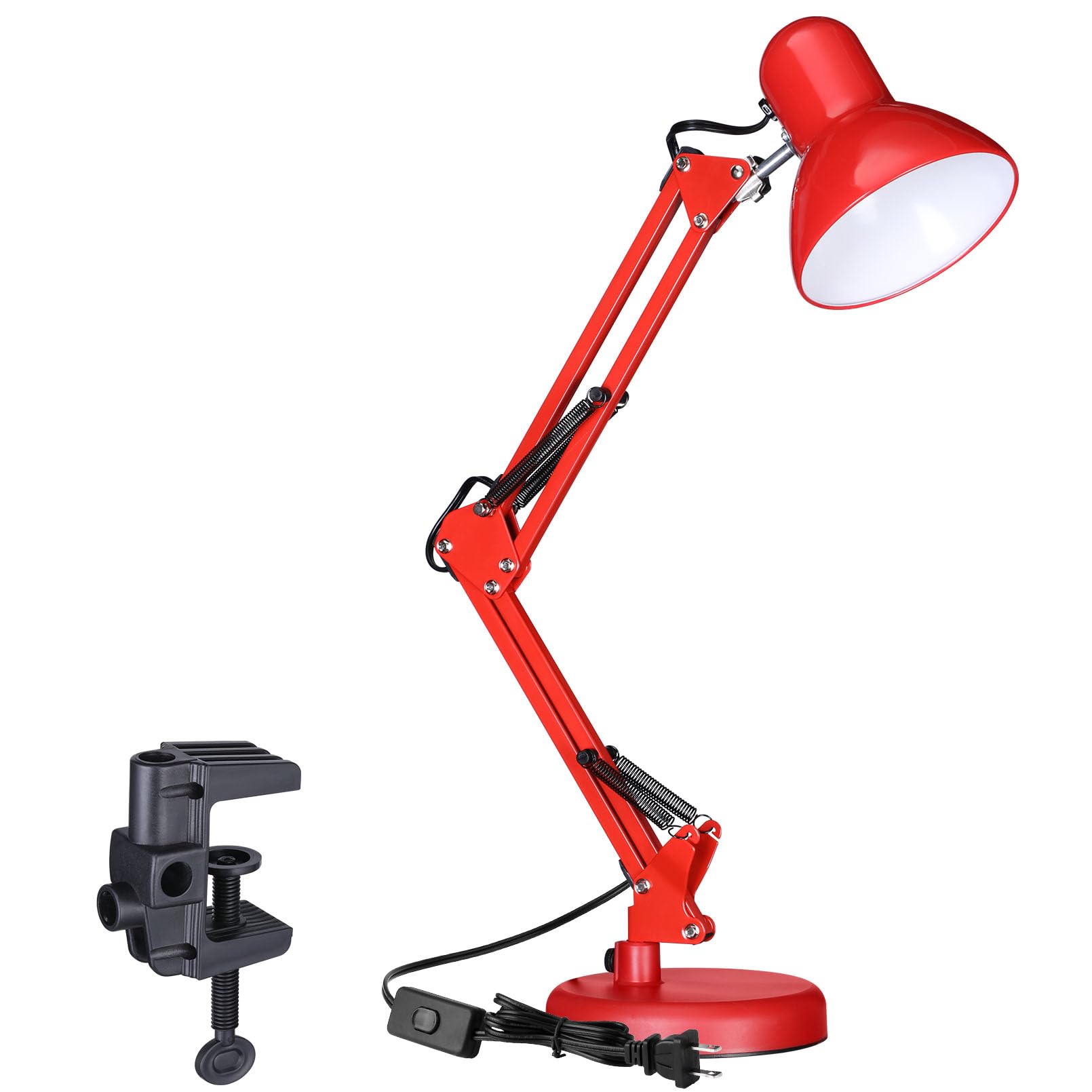 Torchstar Metal Desk Lamp With Clamp, Swing Arm, Architect Adjustable Gooseneck Table Lamp, Clip Desk Lights For Home Office, Wo