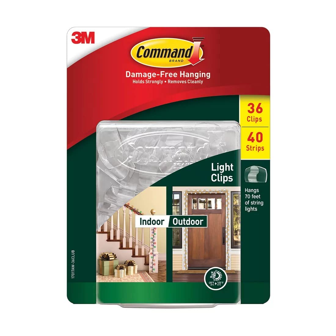 Command Outdoor Light Clips with Foam Strips 17017AW-36CLUB