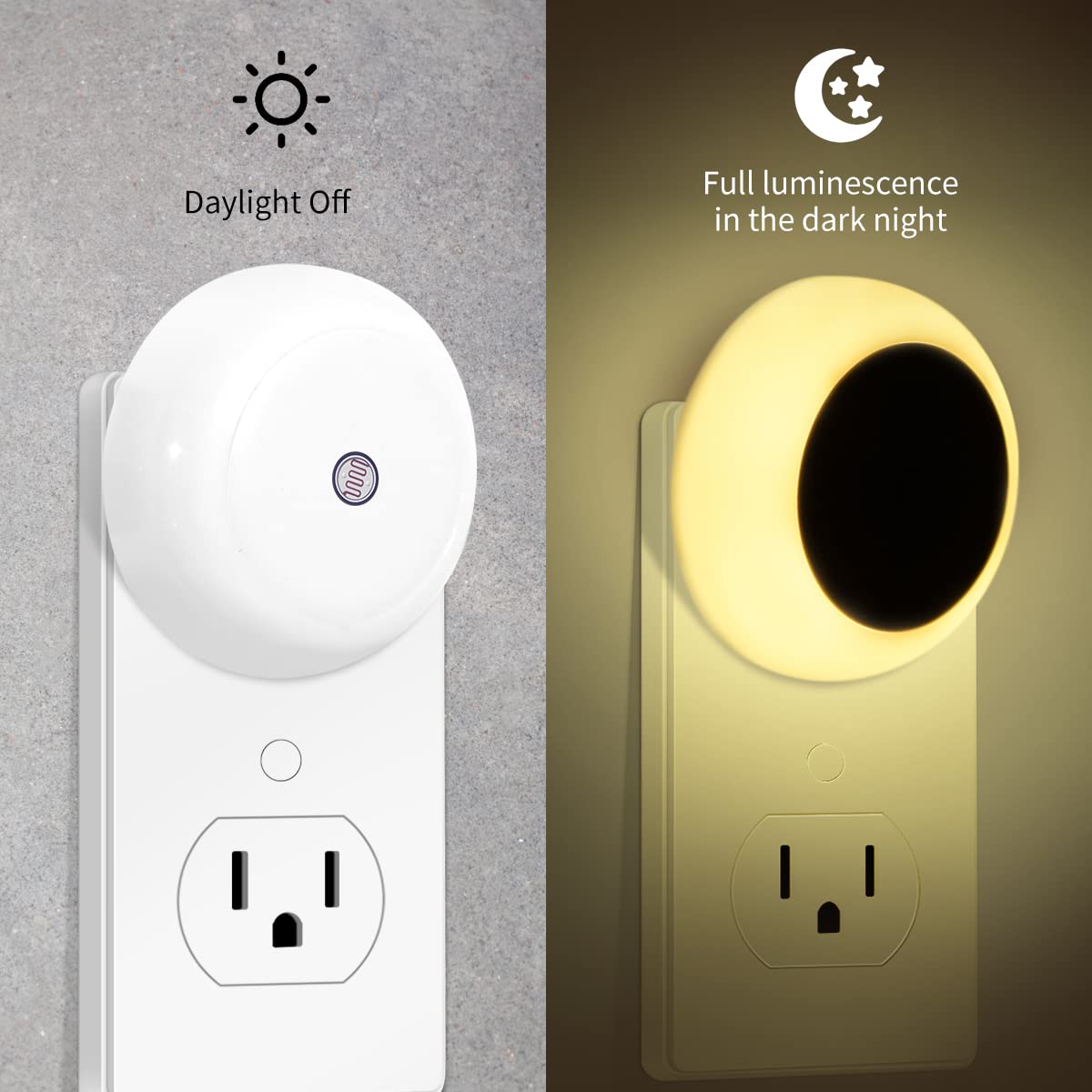 Kinur 6 Pack Night Light, Led Night Lights Plug Into Wall With Dusk To Dawn Sensors, Plug In Night Lights For Kids Room, Bedroom