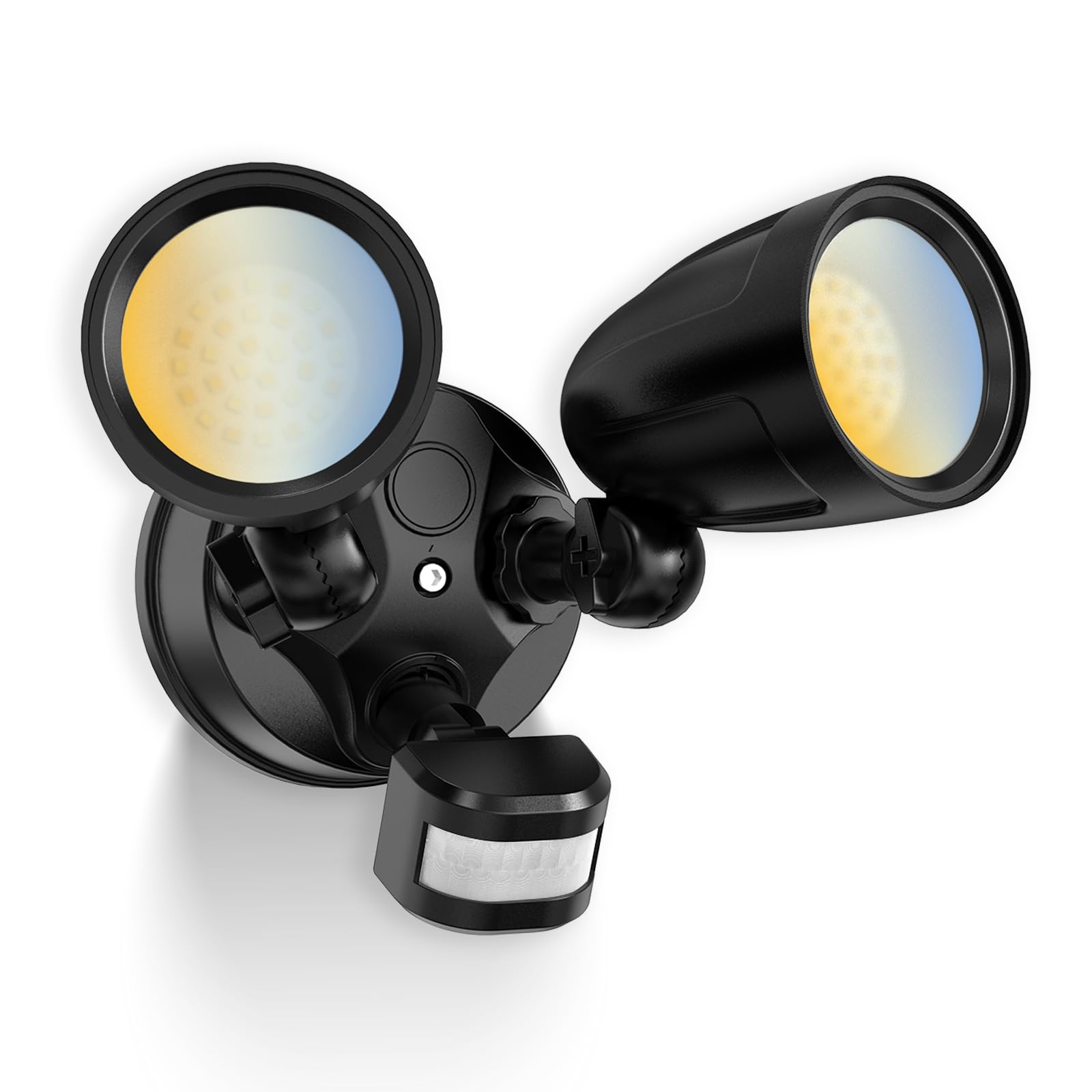 ALUSSO Motion Sensor Outdoor Lights Metal Heads  30W 3600LM Flood Lights Outdoor 120V  3 Modes Dusk to Dawn/Auto/On Time  3000K 4000K 6500K Adjustable  Hardwired Security Light ETL Listed  Black 1PC
