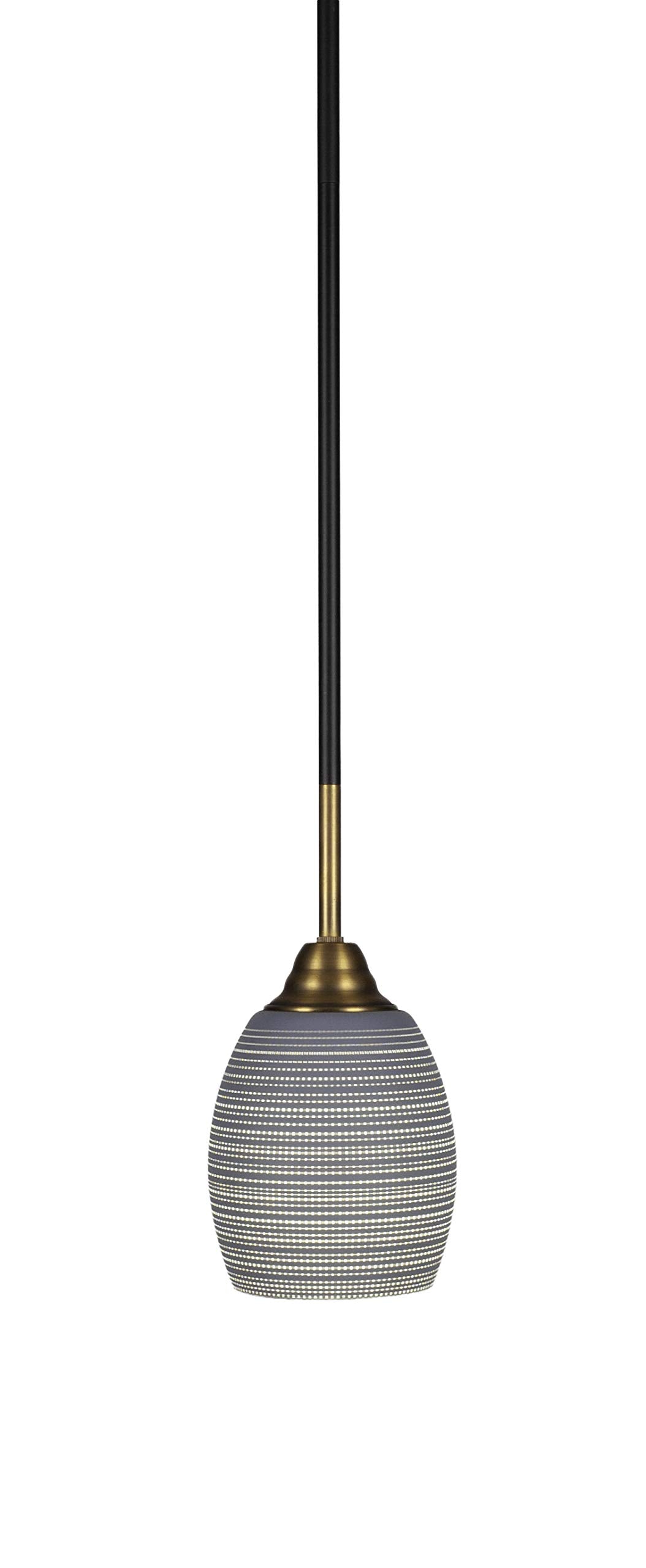 Toltec Lighting Paramount 1 Light Mini Pendant in Matte Black & Brass (3401-MBBR-4022)