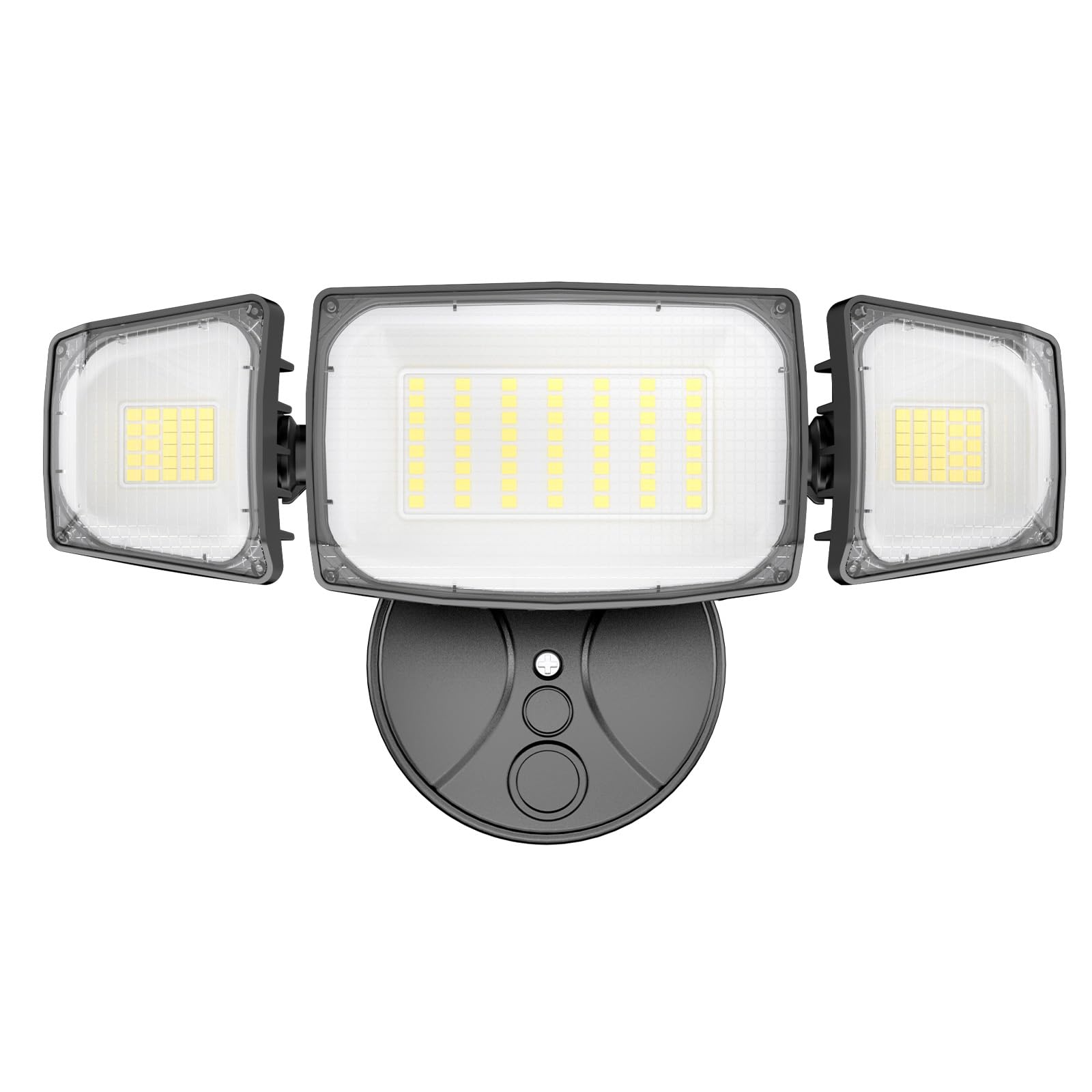 Olafus 55W LED Flood Light, 5500LM, IP65 Waterproof, 3 Adjustable Heads, 6500K, Black, Model BDB50-3