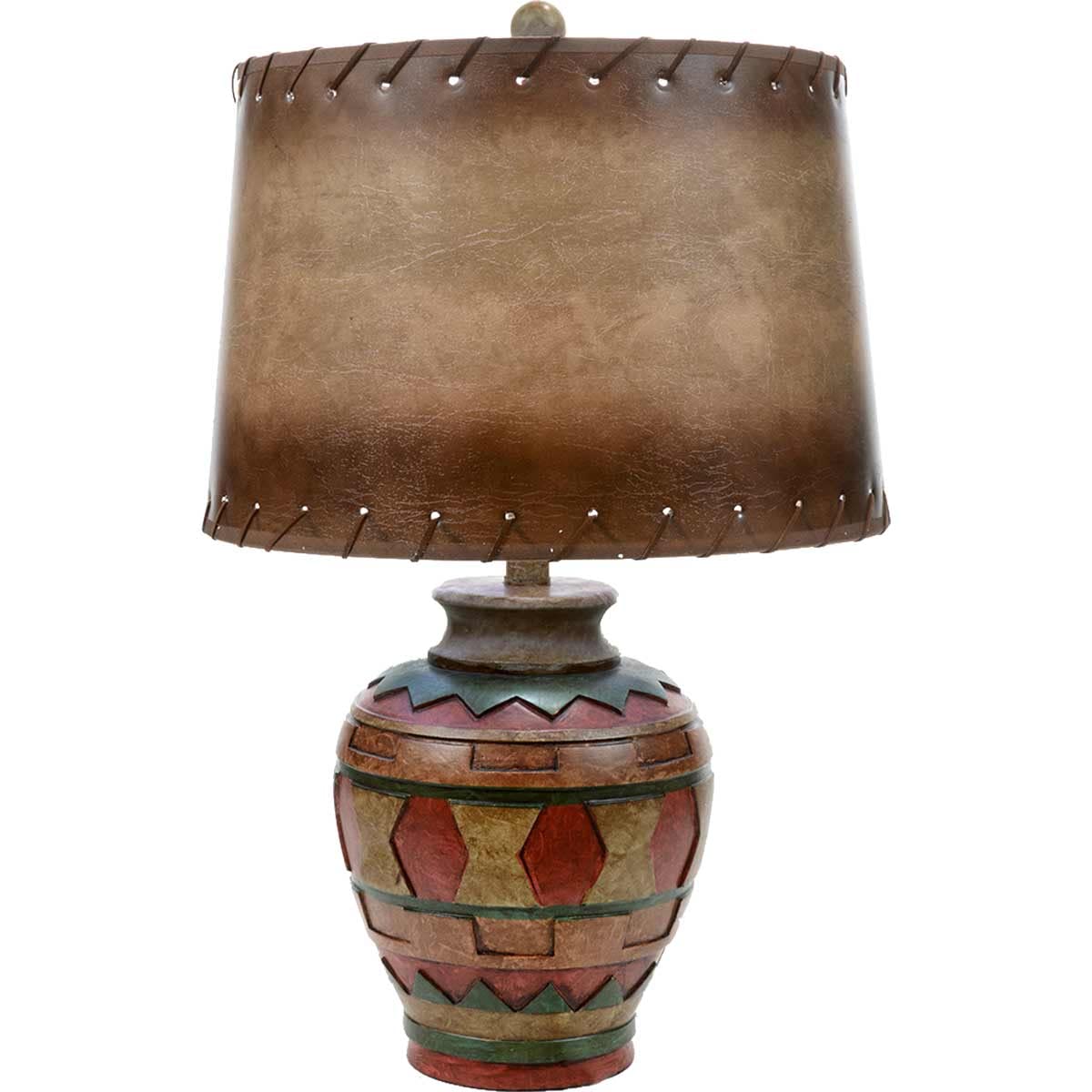 BLACK FOREST DECOR Table Lamp - Southwestern Accent Lighting in Great Plains Pottery