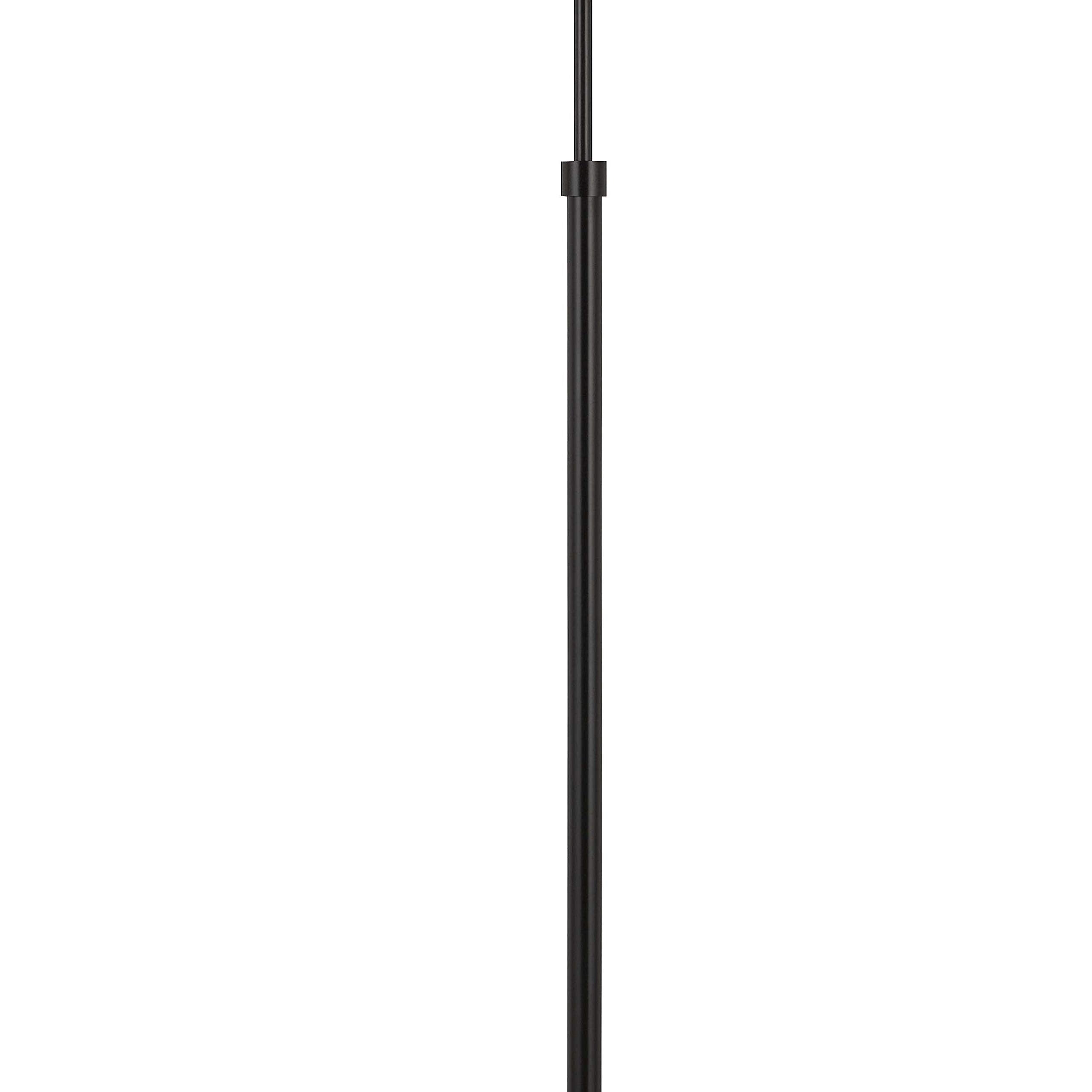Benzara 10W LED Adjustable Metal Floor Lamp, Swing Arm, Black, Model BM224743