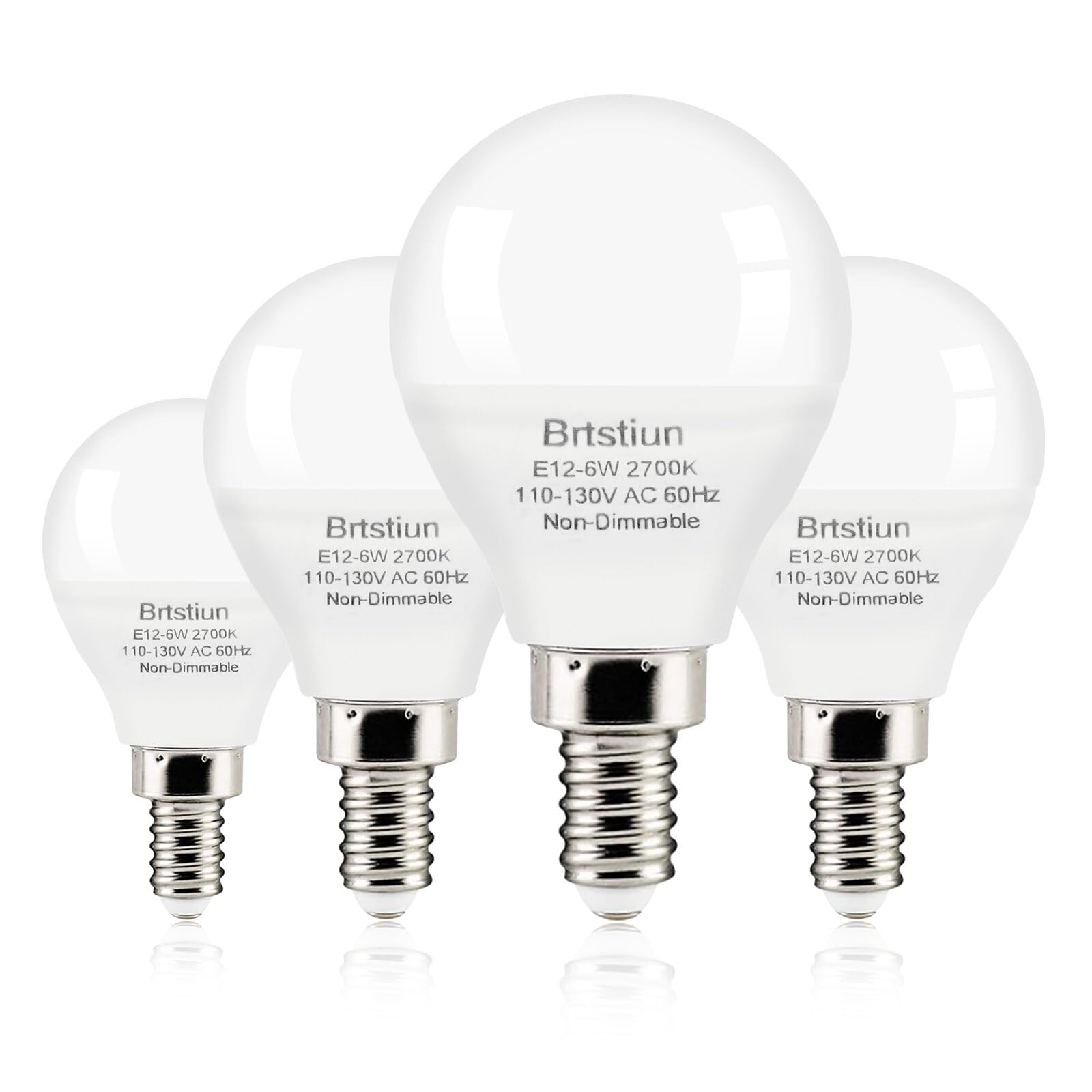 Brtstiun G45 Light Bulbs For Ceiling Fan, E12 Led Bulb, 40W Equivalent, Soft White 2700K, Small Base Led Candelabra Light Bulbs,