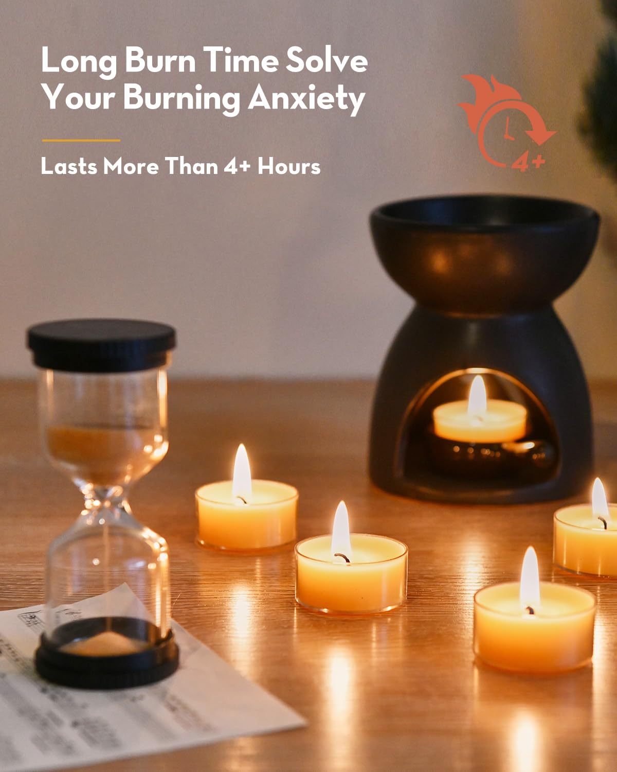 Ashlux Unscented Beeswax Tealight Candles 30 Pack, 4 Hours Long Burning Handmade Yellow Tea Lights Candles, Clear Cup Smokeless Beeswax Candles For Wedding, Party, Centerpiece & Christmas