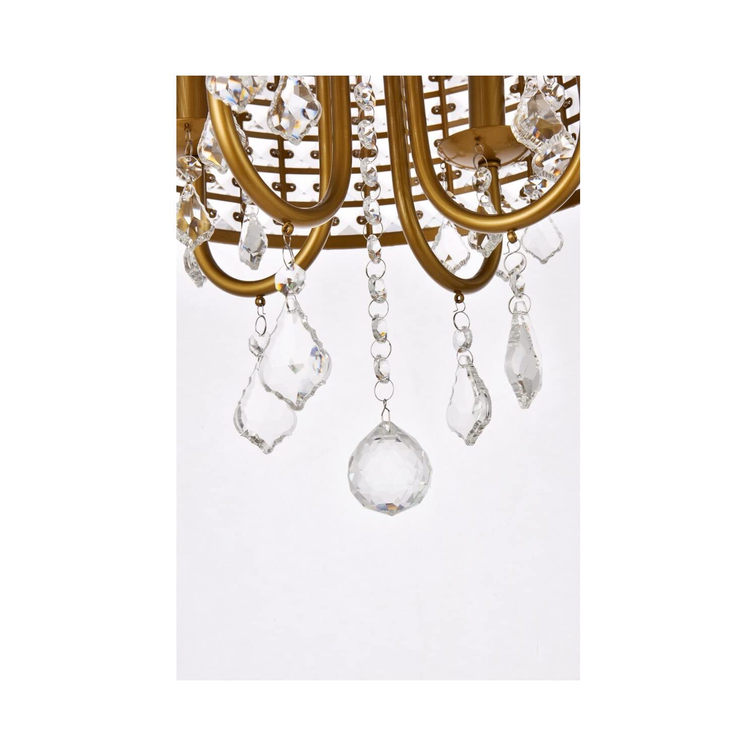 Living District Elise 4-Light Transitional Style Metal Pendant in Brass