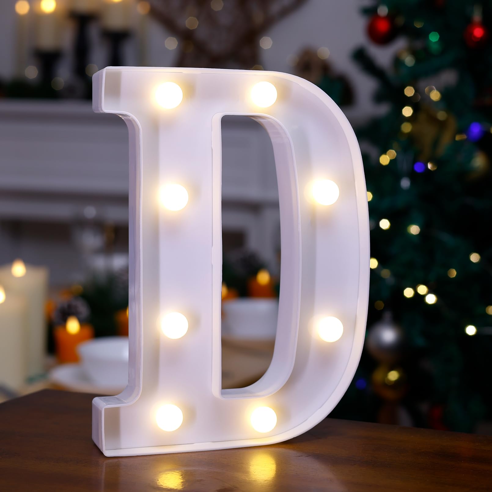 TRONSBOO LED Marquee Sign Light Up Letters, Alphabet Light Up Letters Sign, Battery Powered LED Letter Lights for Night Light, Wedding, Birthday, Party, Christmas or Home Decor (Letter D)
