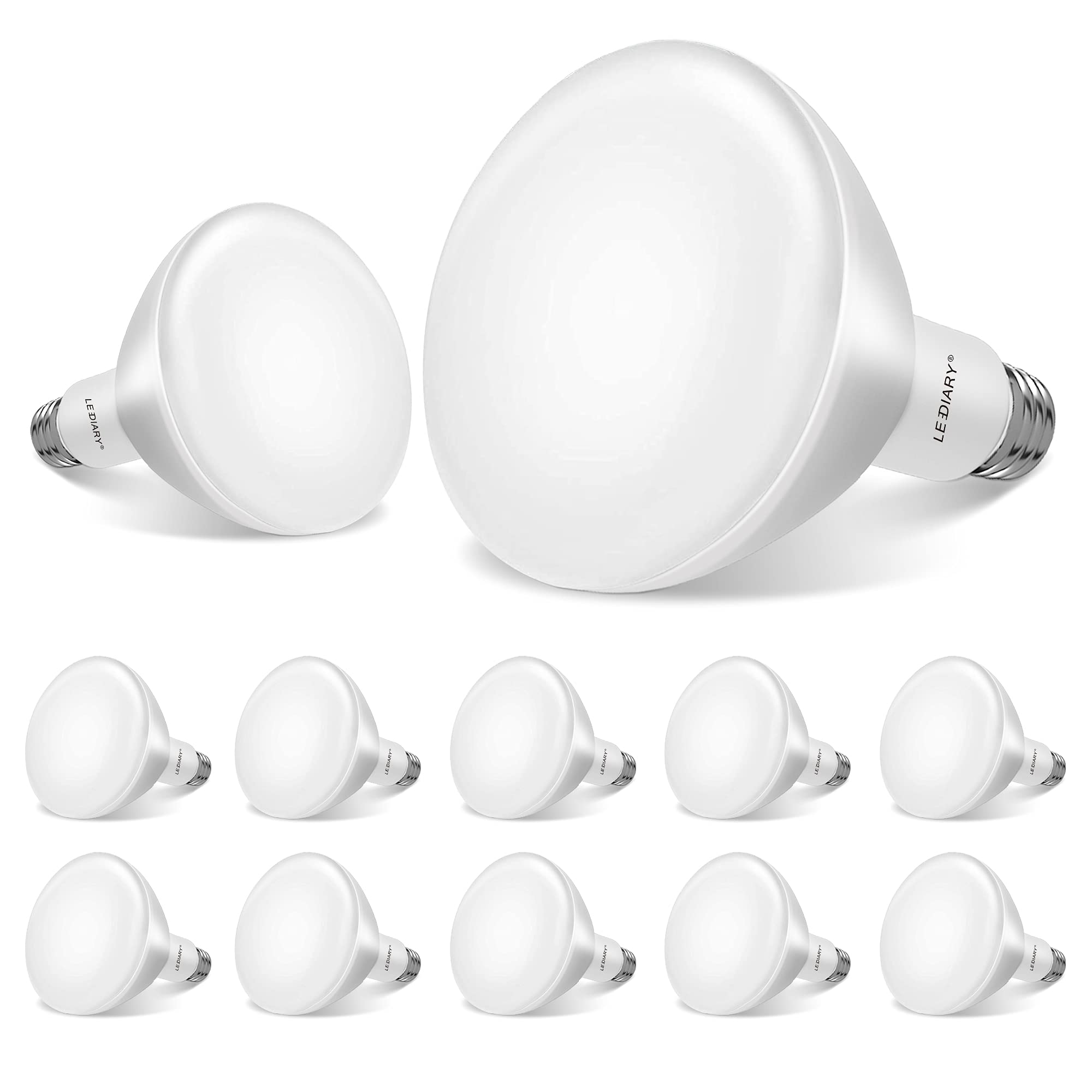 LEDIARY 12-Pack BR30 LED Recessed Light Bulbs, ETL Listed LED Bulb for Cans, Dimmable, 5000K Daylight, 8W=65W, 850LM Indoor Floo