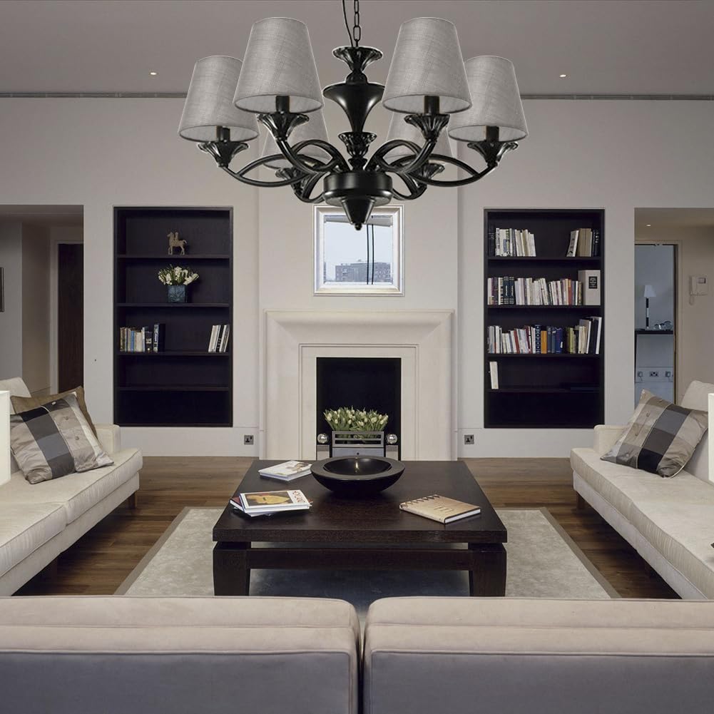 Fuloon Small Lamp Shades Clip On Bulb, Modern European Style Bell Lamp Shades, Mini Lamp Shades For Chandelier, French Country W